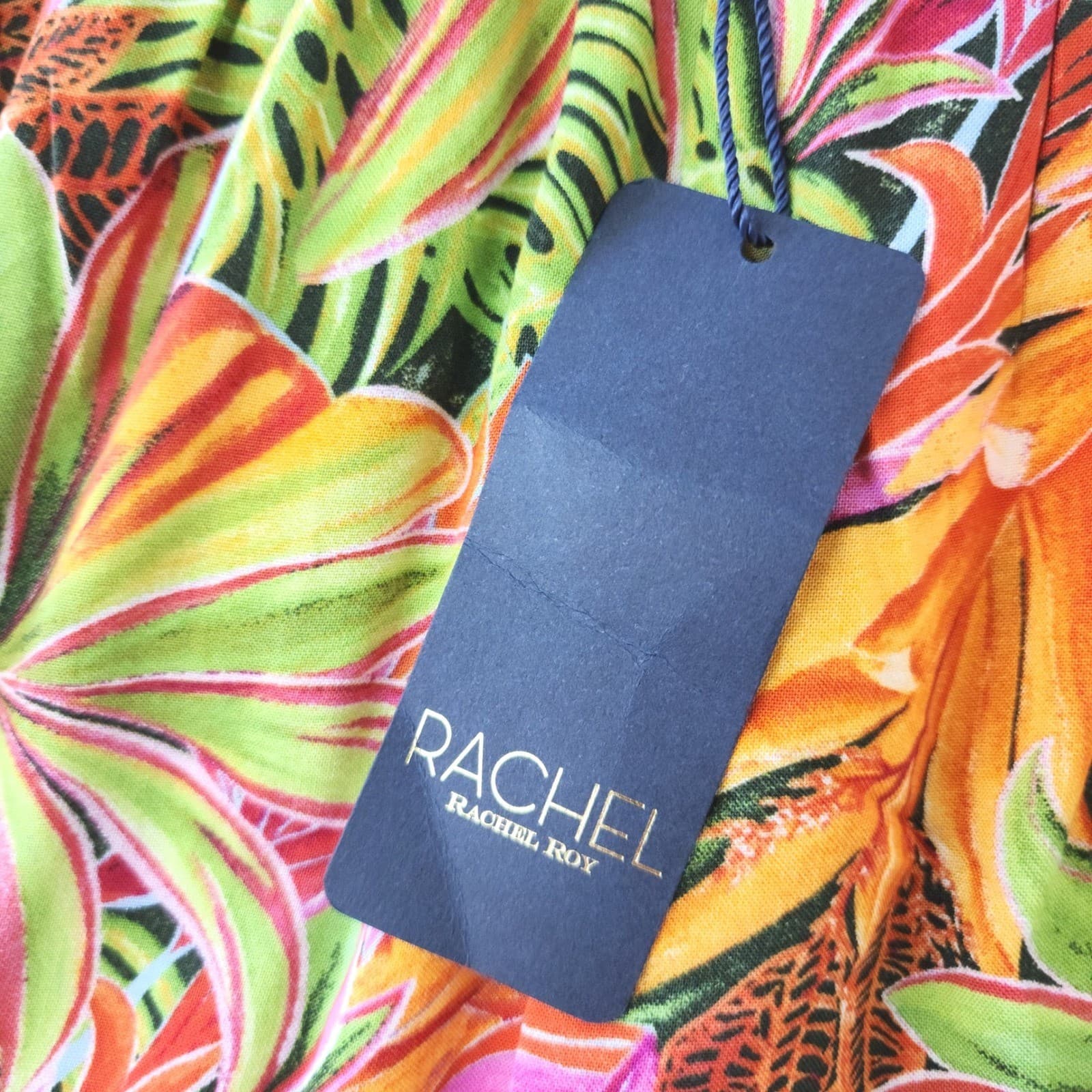 Rachel Roy Tropical Floral Ruffle Mini Skirt XS Orange Green New - Thumbnail 5