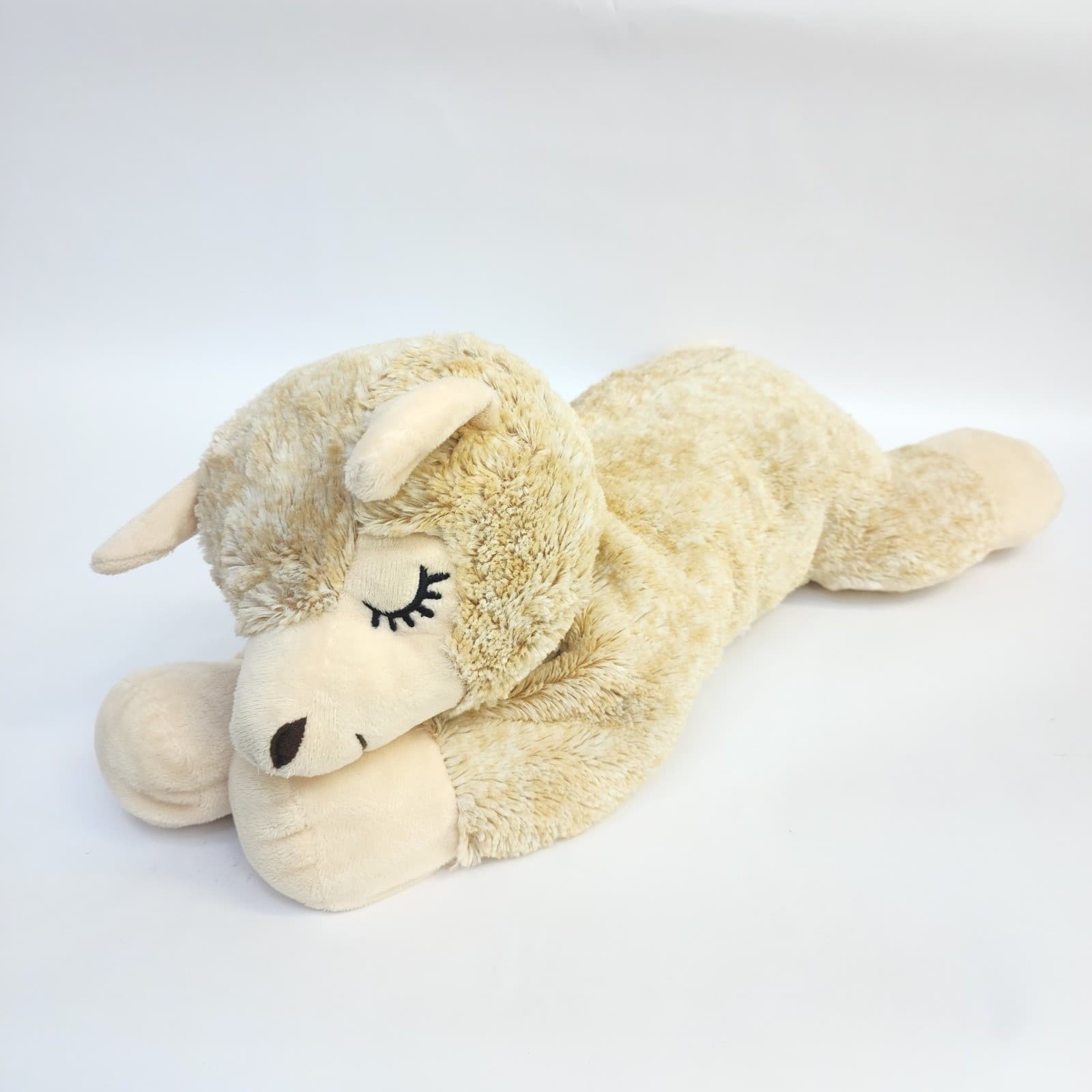 Llama Plush Stuffed Animal Tan Cream Sleeping Floppy Laying Down 13 " - Thumbnail 3