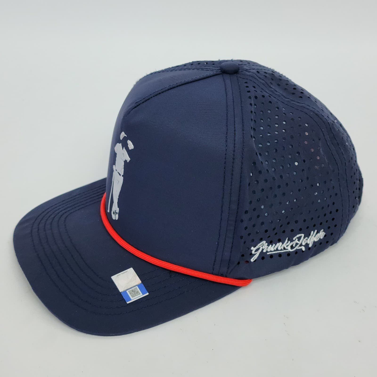 Grunk Dolfer Navy Blue Golf Hat Rope Snapback Perforated USA Flag Patch Mens - Thumbnail 2