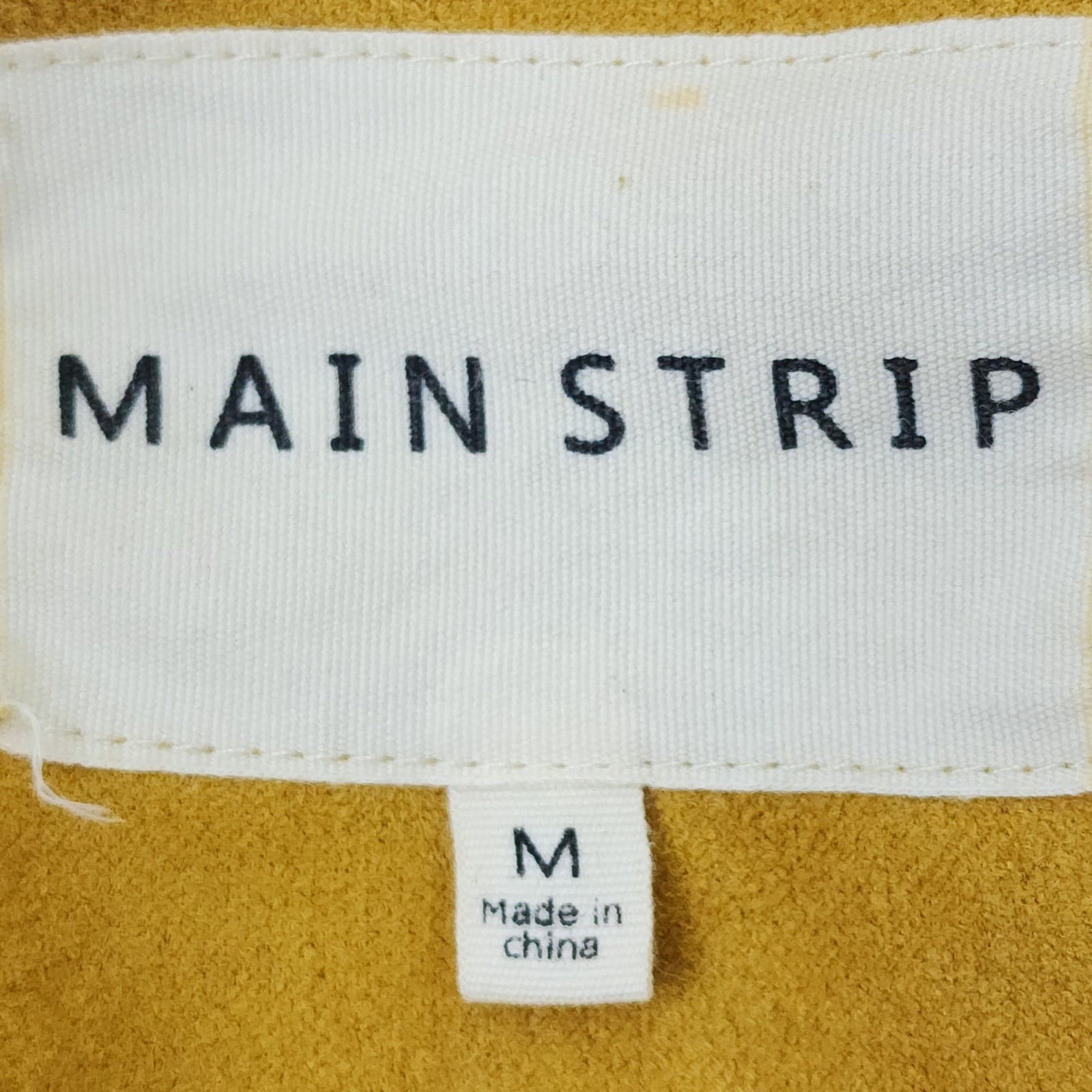 Main Strip Womens Mustard Yellow Faux Suede Fringe Moto Jacket Size M Belted - Thumbnail 3