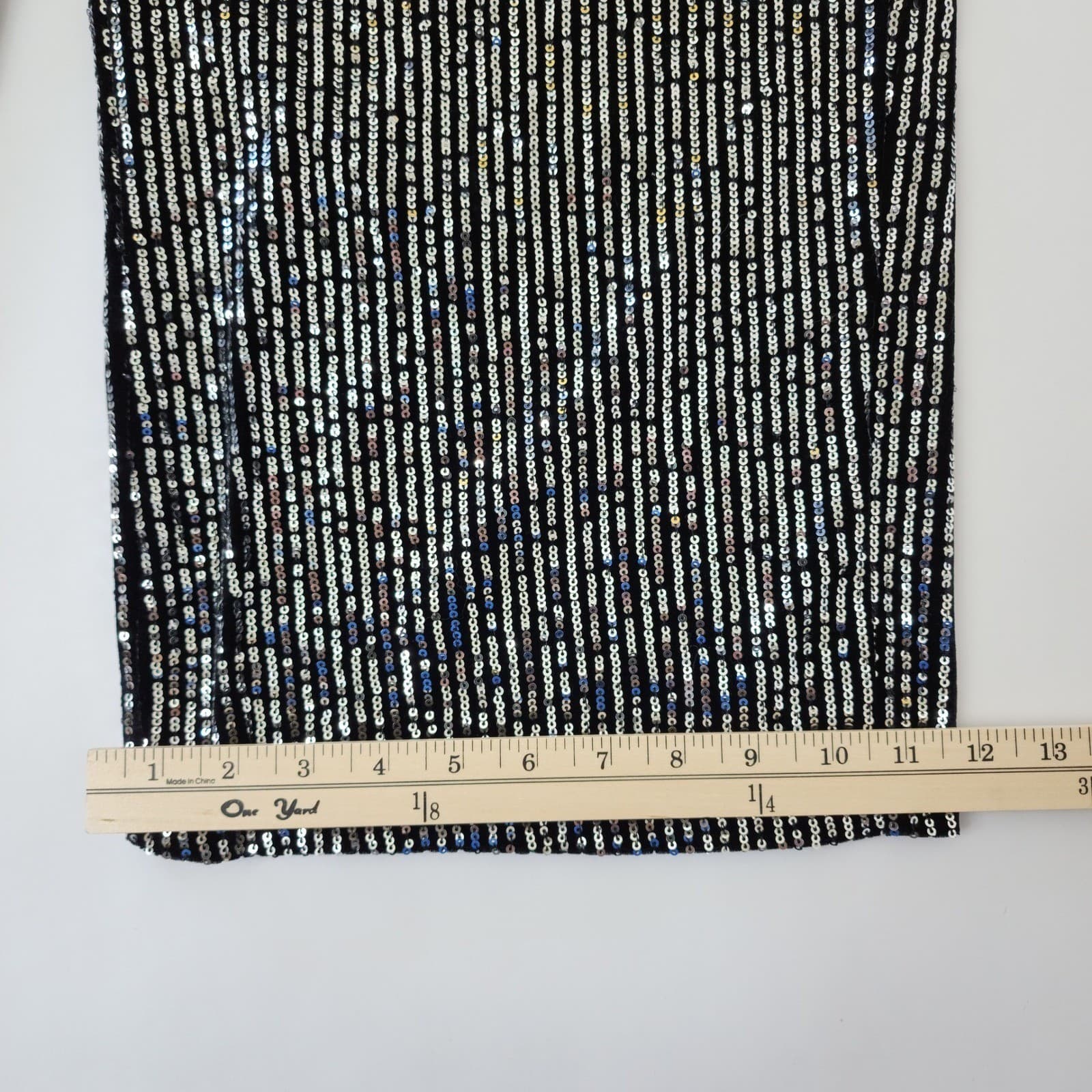 Messini Woman Sequin Wide Leg Pants Silver Black Striped Party Trousers 1X NWT - Thumbnail 2