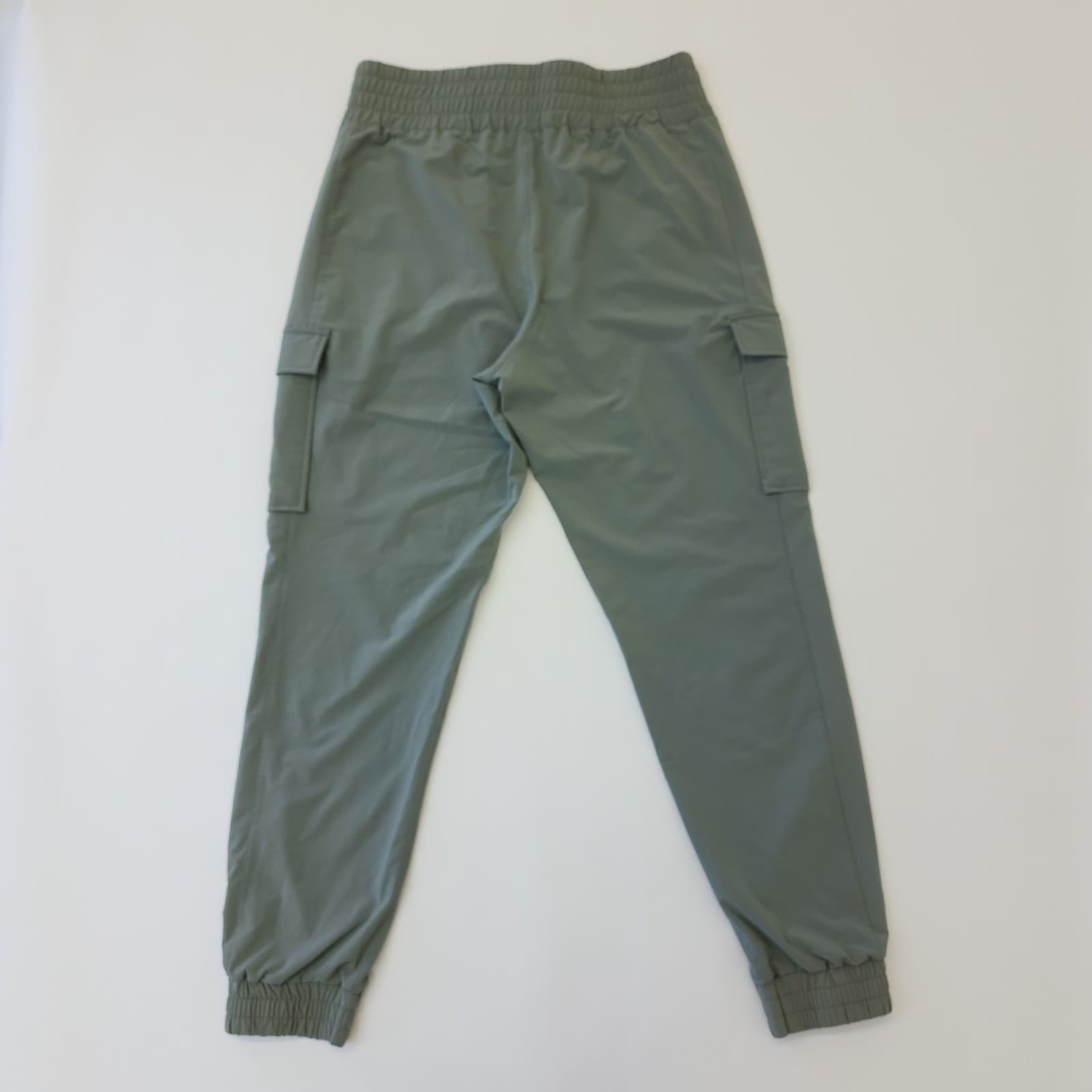 Sage Green Cargo Jogger Pants Elastic Waist Utility Hiking Trousers Men's M - Thumbnail 6