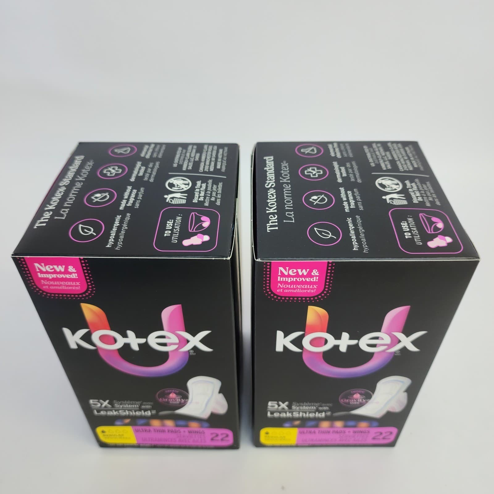 U by Kotex Ultra Thin Pads with Wings Regular Absorbency 22 Count 2 Pack - Thumbnail 3