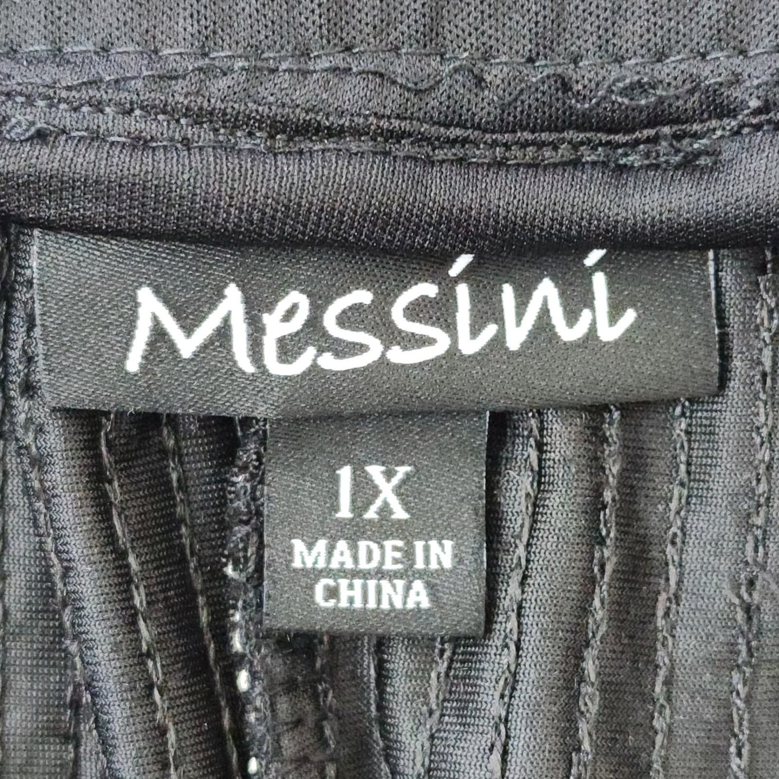 Messini Woman Sequin Wide Leg Pants Silver Black Striped Party Trousers 1X NWT - Thumbnail 7