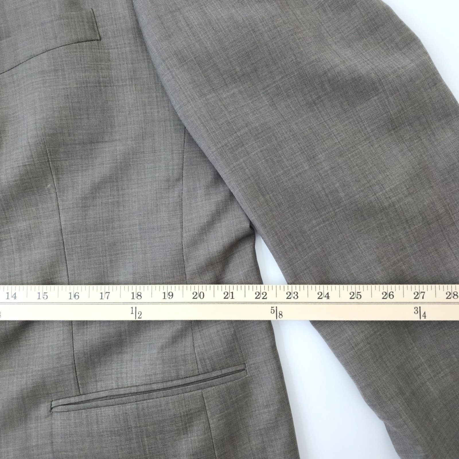 Stafford Men's 2 Piece Suit Brown 100% Wool 3 Button Blazer 44 L Pants 34x34 - Thumbnail 4