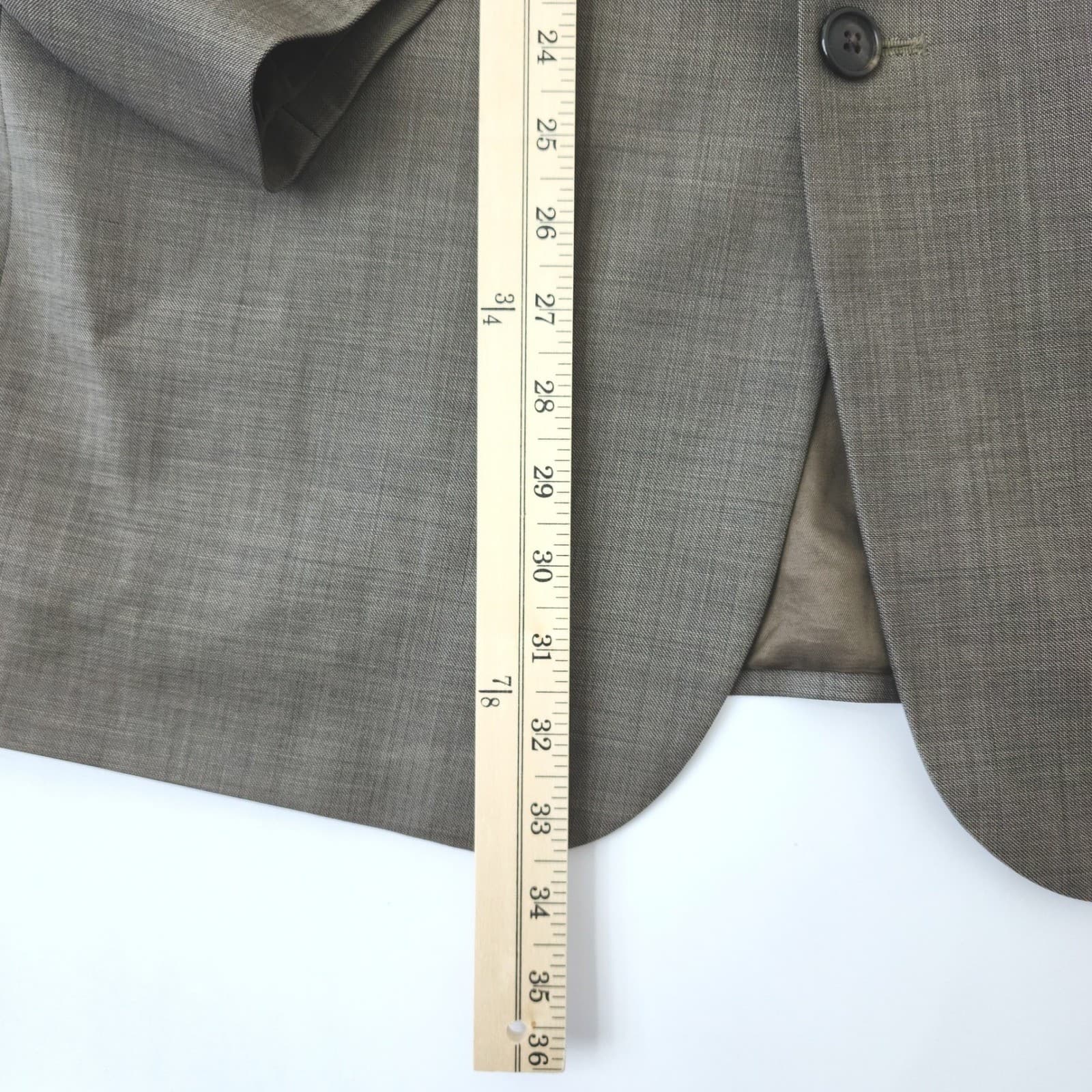Stafford Men's 2 Piece Suit Brown 100% Wool 3 Button Blazer 44 L Pants 34x34 - Thumbnail 3