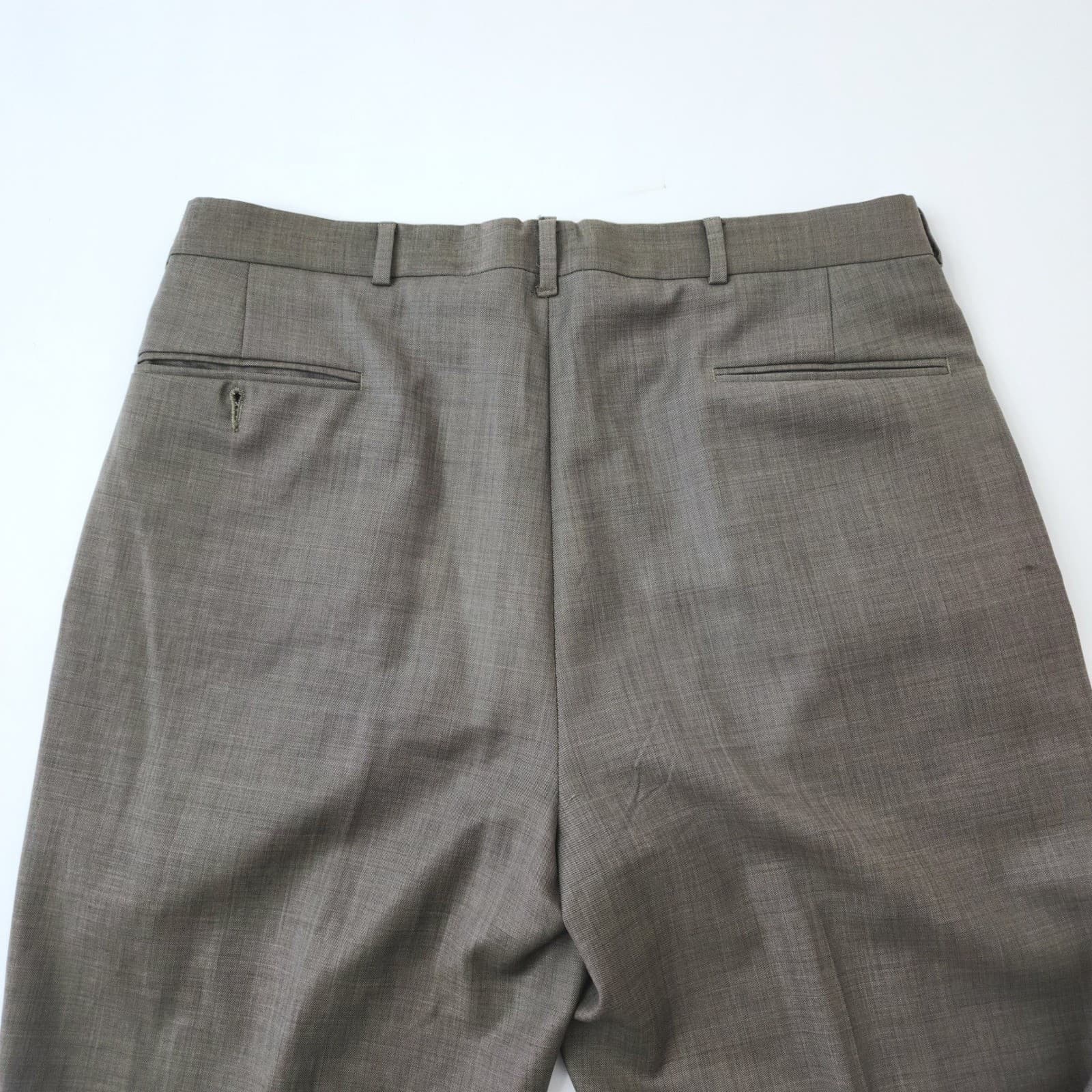 Stafford Men's 2 Piece Suit Brown 100% Wool 3 Button Blazer 44 L Pants 34x34 - Thumbnail 17