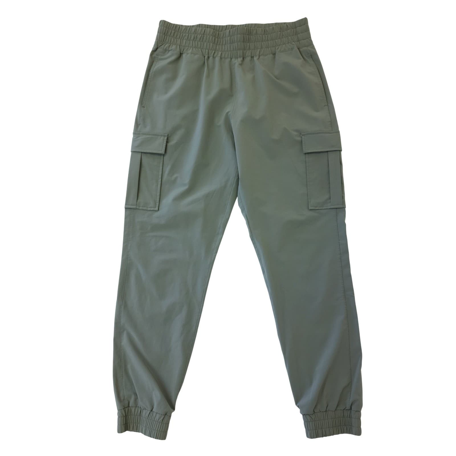 Sage Green Cargo Jogger Pants Elastic Waist Utility Hiking Trousers Men's M