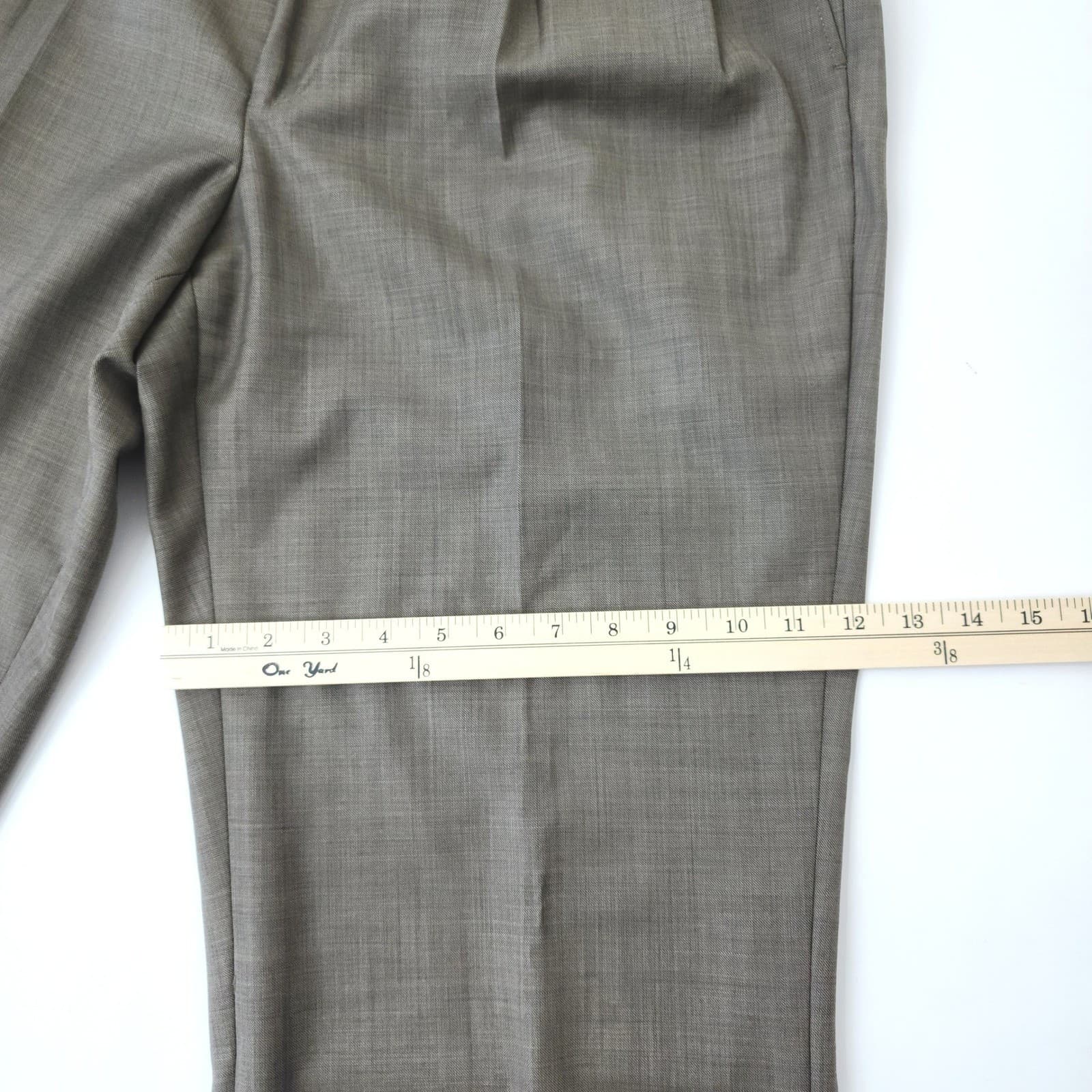 Stafford Men's 2 Piece Suit Brown 100% Wool 3 Button Blazer 44 L Pants 34x34 - Thumbnail 16