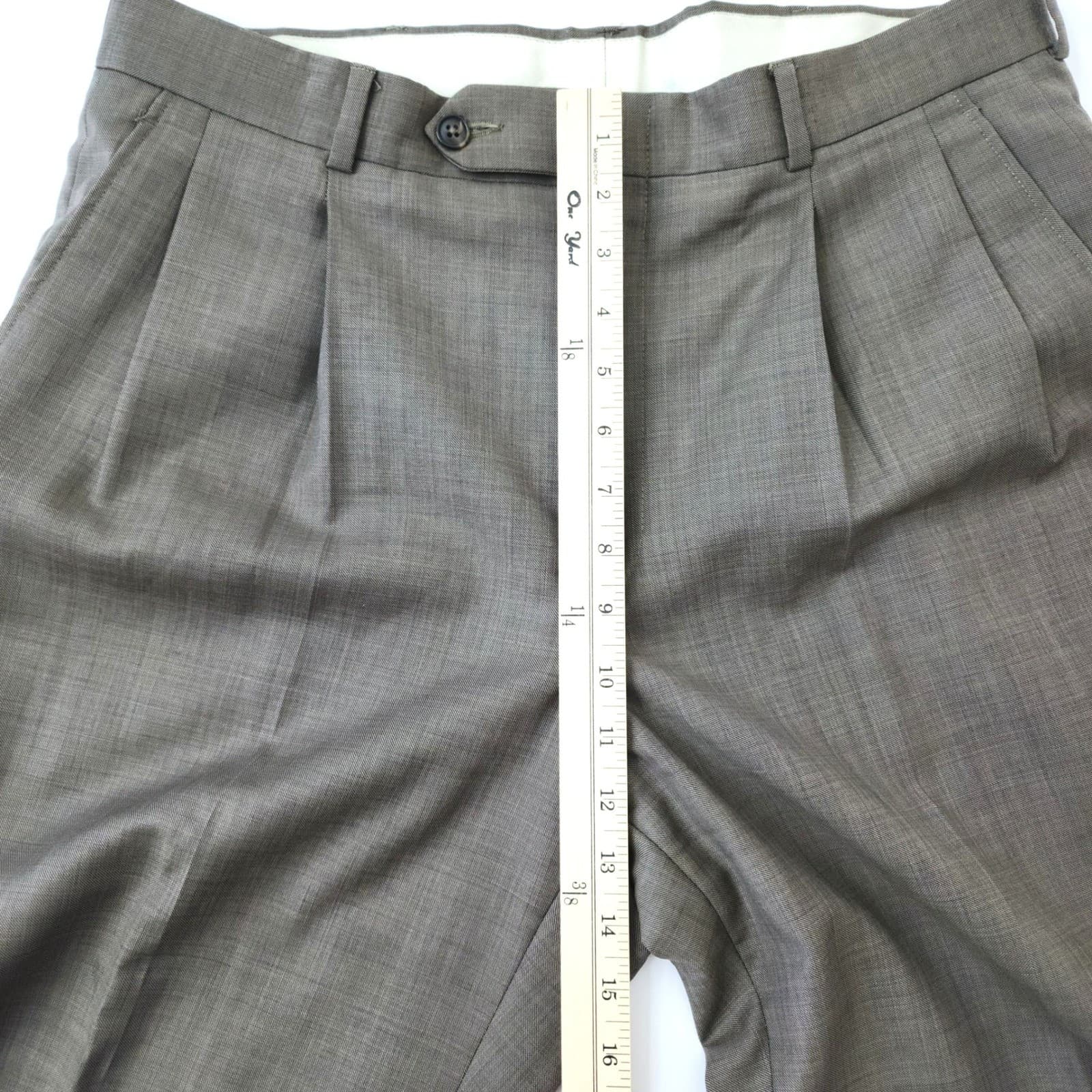 Stafford Men's 2 Piece Suit Brown 100% Wool 3 Button Blazer 44 L Pants 34x34 - Thumbnail 15