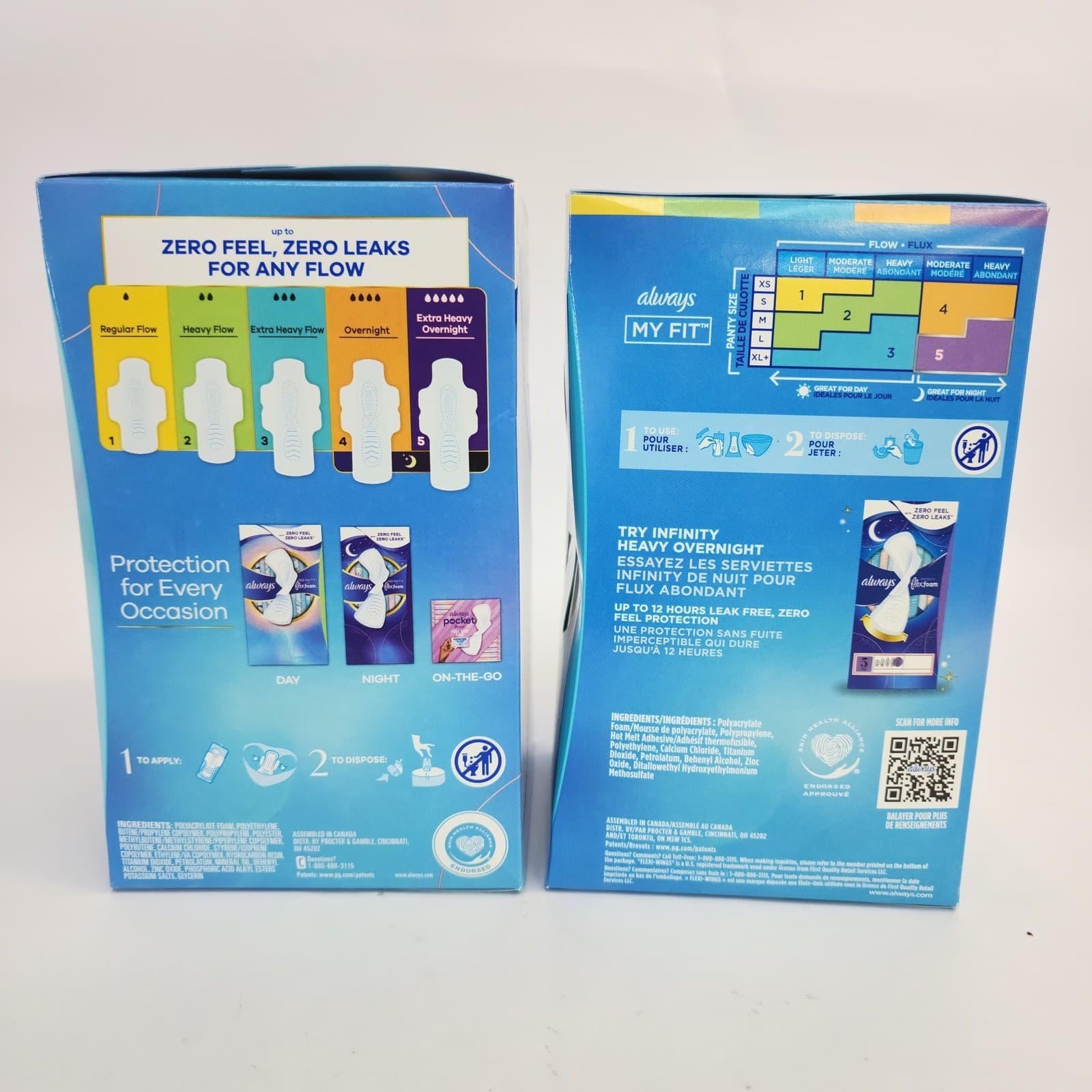 2 Pack Always Infinity FlexFoam Pads Size 3 Extra Heavy Flow Unscented 56 Count - Thumbnail 2