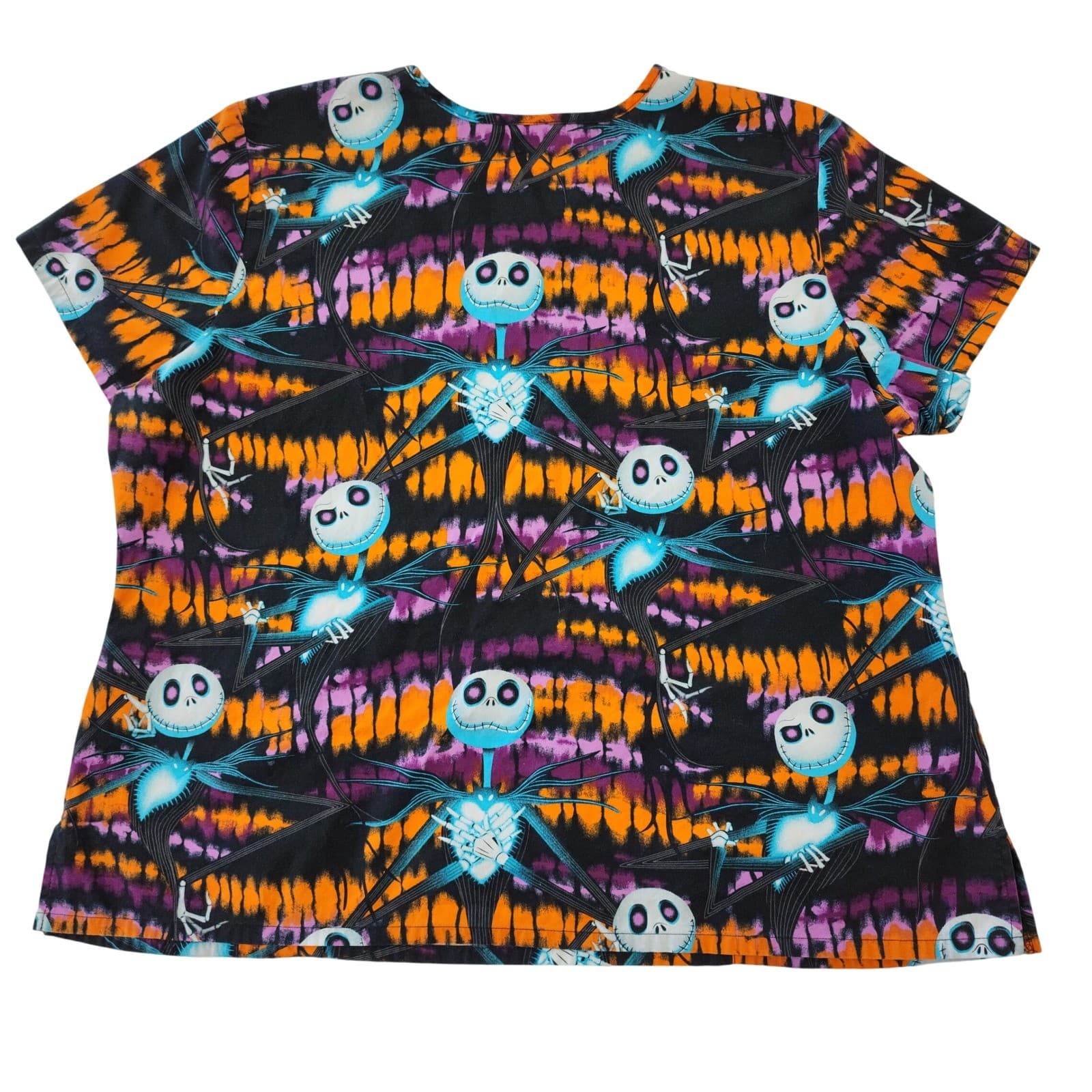 Disney Nightmare Before Christmas Jack Skellington Tie Dye Scrub Top XL - Thumbnail 2