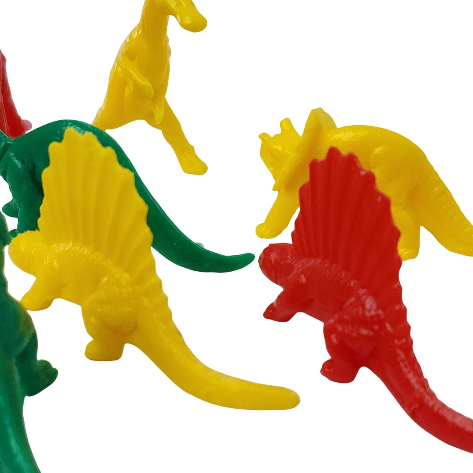 Vintage Style Plastic Dinosaur Toy Figures Lot 12pc Mixed Colors T-Rex Mammoth - Thumbnail 4