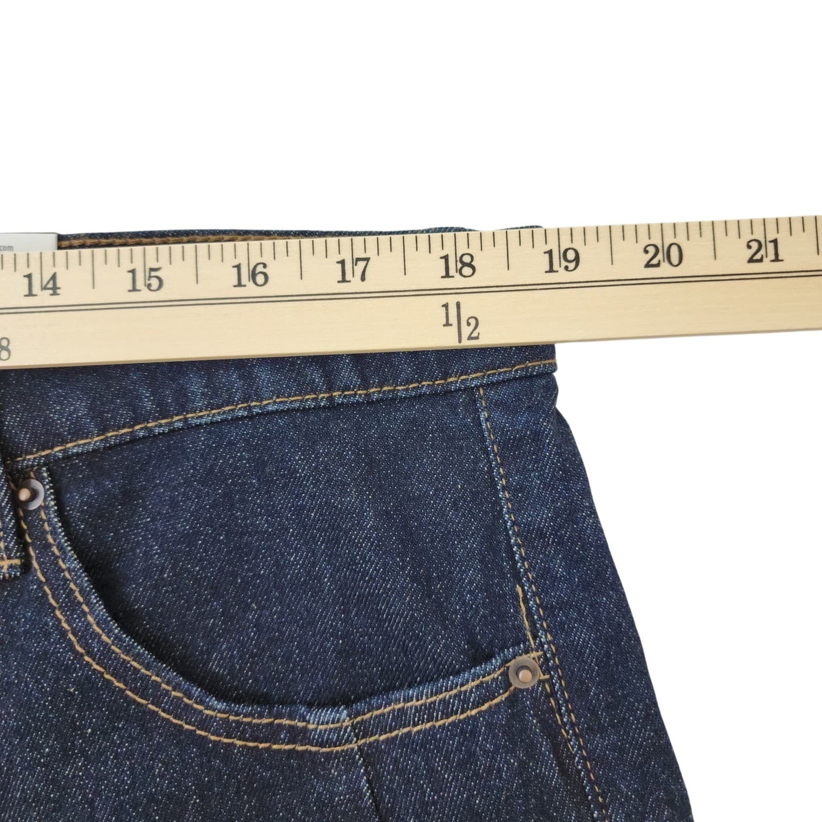 NWT Time and Tru Womens Barrel Leg Jeans Dark Wash Stretch Denim Size 16 Indigo - Thumbnail 4