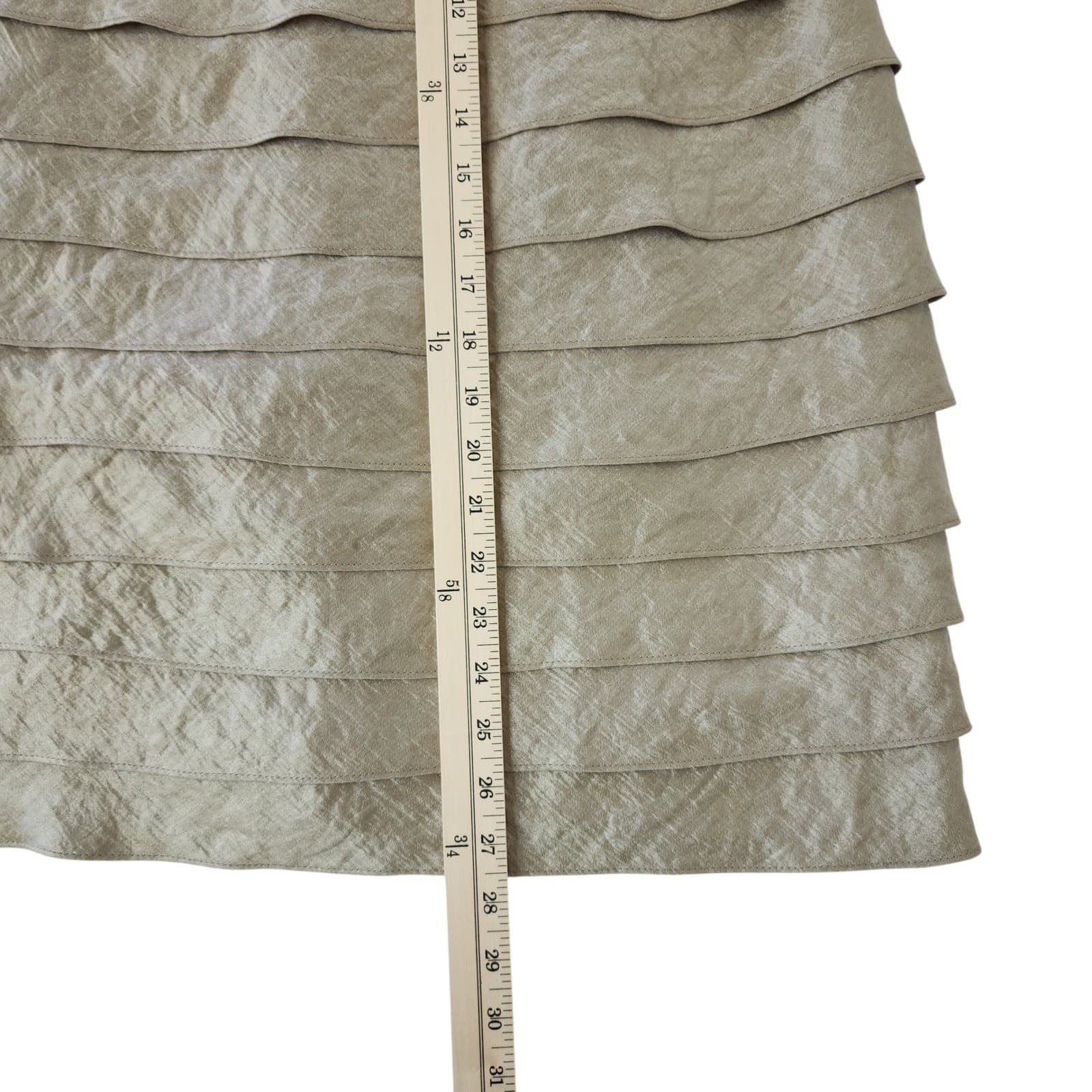 Jessica Howard One Shoulder Tiered Ruffle Cocktail Dress Champagne Gold 10P - Thumbnail 7