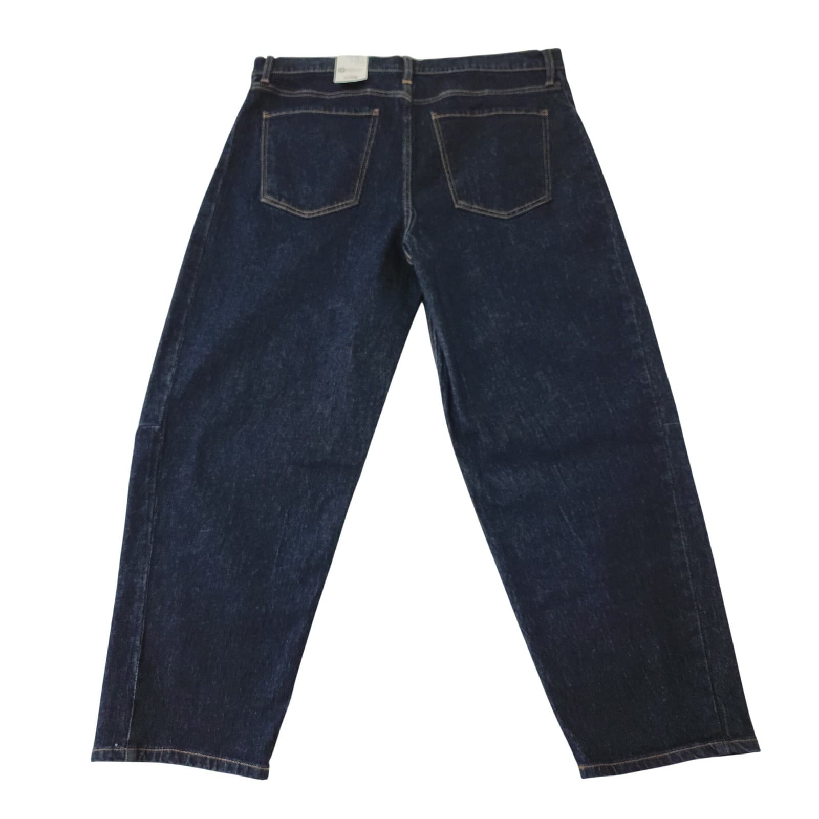 NWT Time and Tru Womens Barrel Leg Jeans Dark Wash Stretch Denim Size 16 Indigo - Thumbnail 2