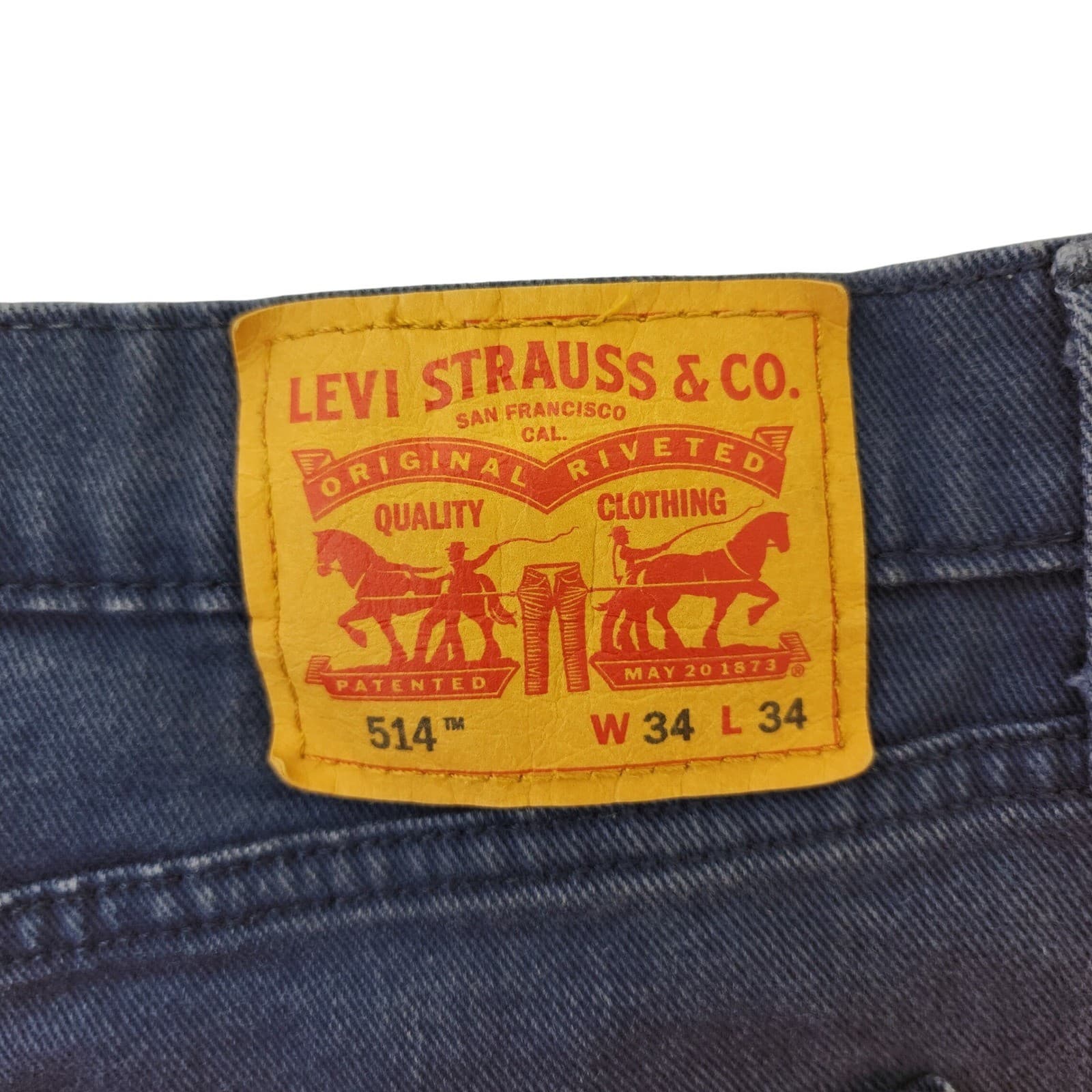 Levis 514 Straight Fit Mens Jeans 34x34 Dark Wash Indigo Denim - Thumbnail 3