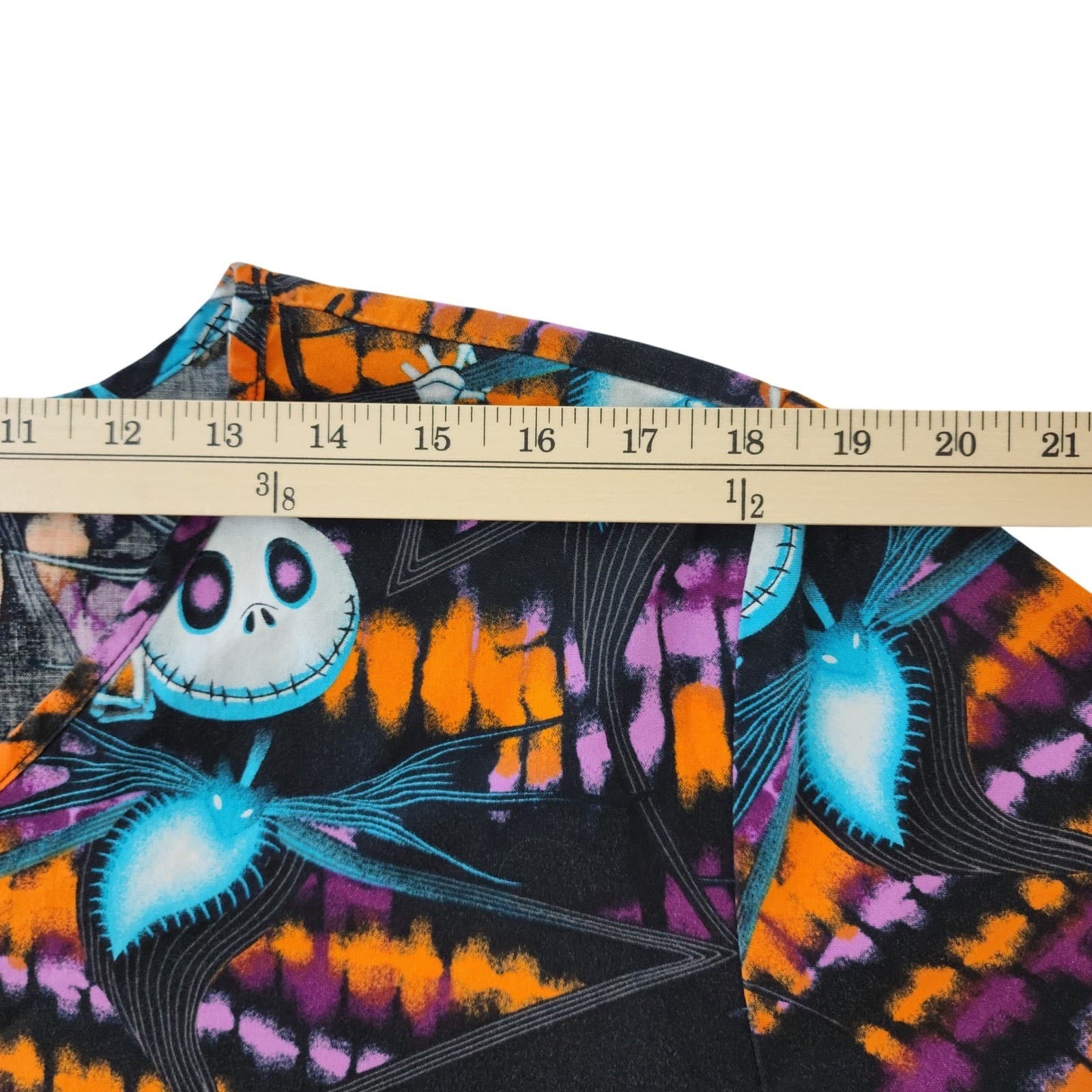 Disney Nightmare Before Christmas Jack Skellington Tie Dye Scrub Top XL - Thumbnail 3