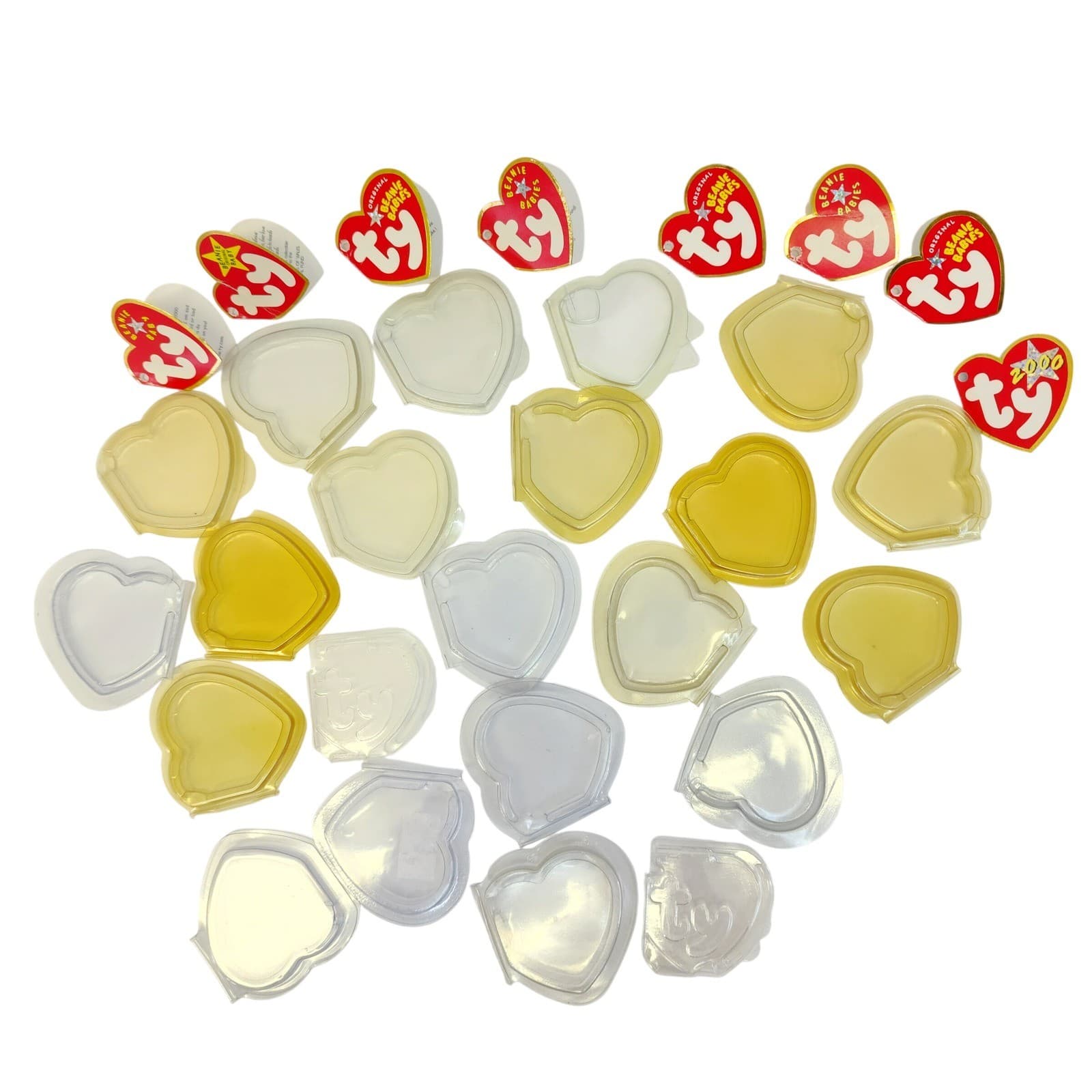 Ty Beanie Babies Tag Protectors and Detached Heart Tags Lot Hero Holiday Teddy