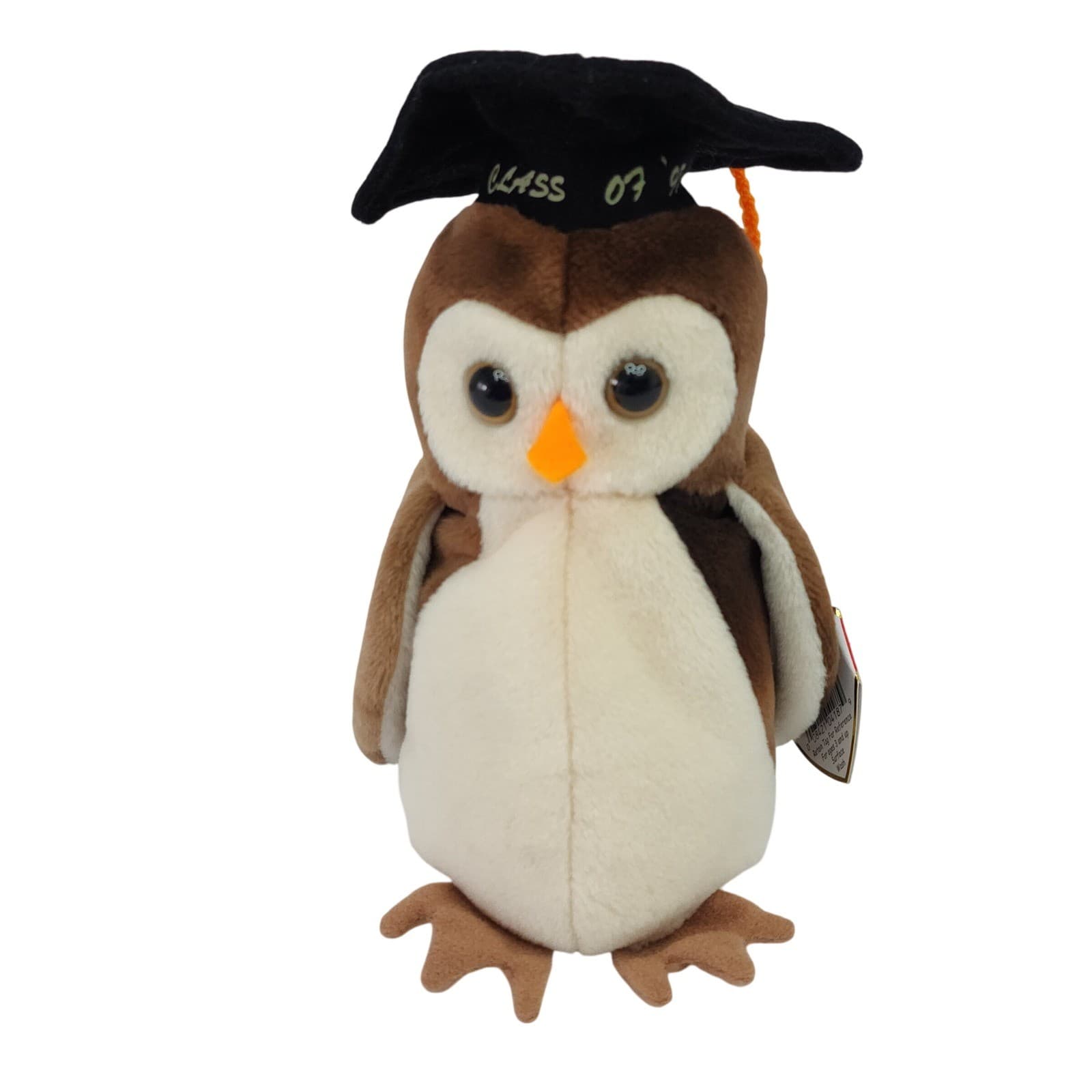 Ty Beanie Baby Wise the Owl Graduation Class of 1998 Brown Plush with Cap Tassel