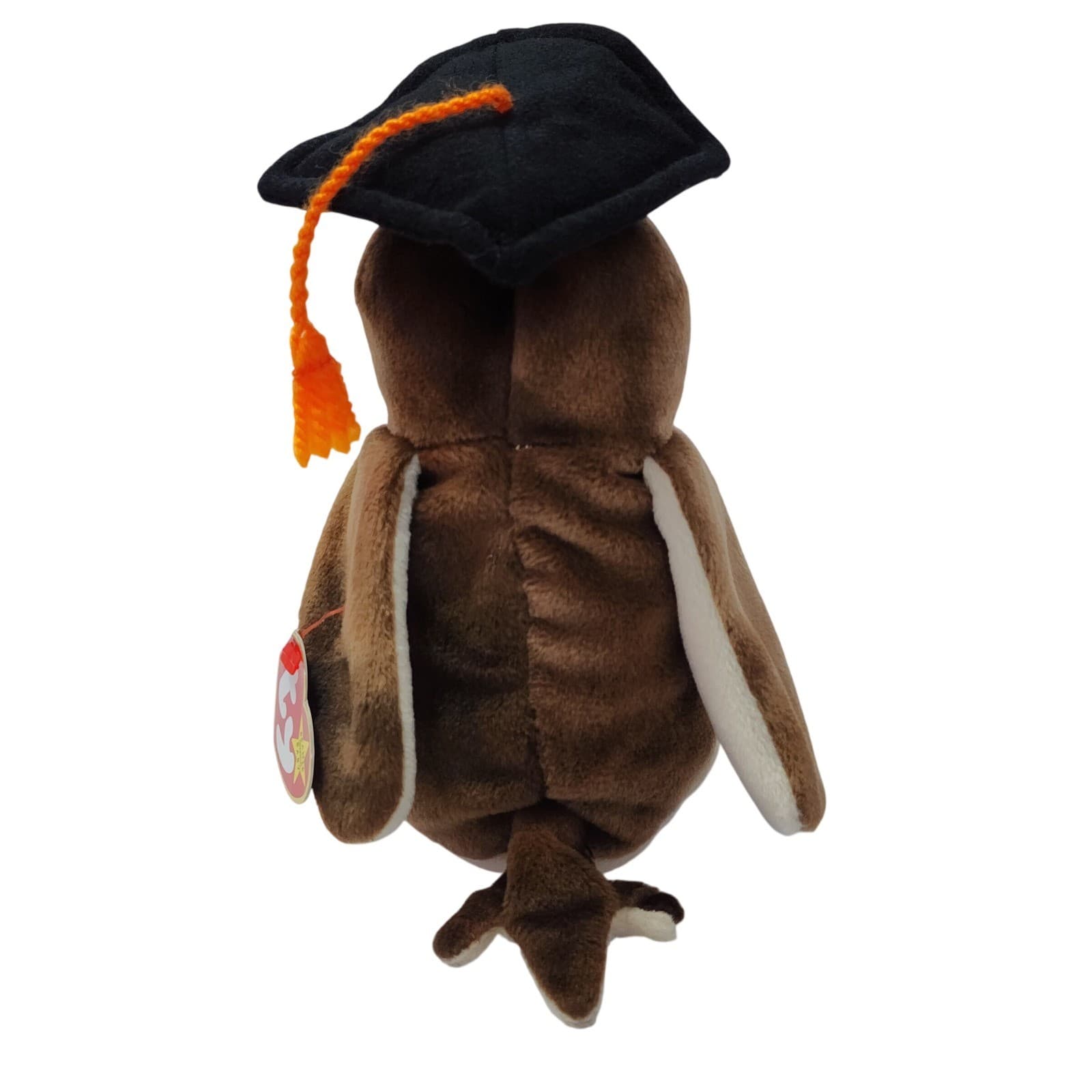 Ty Beanie Baby Wise the Owl Graduation Class of 1998 Brown Plush with Cap Tassel - Thumbnail 3