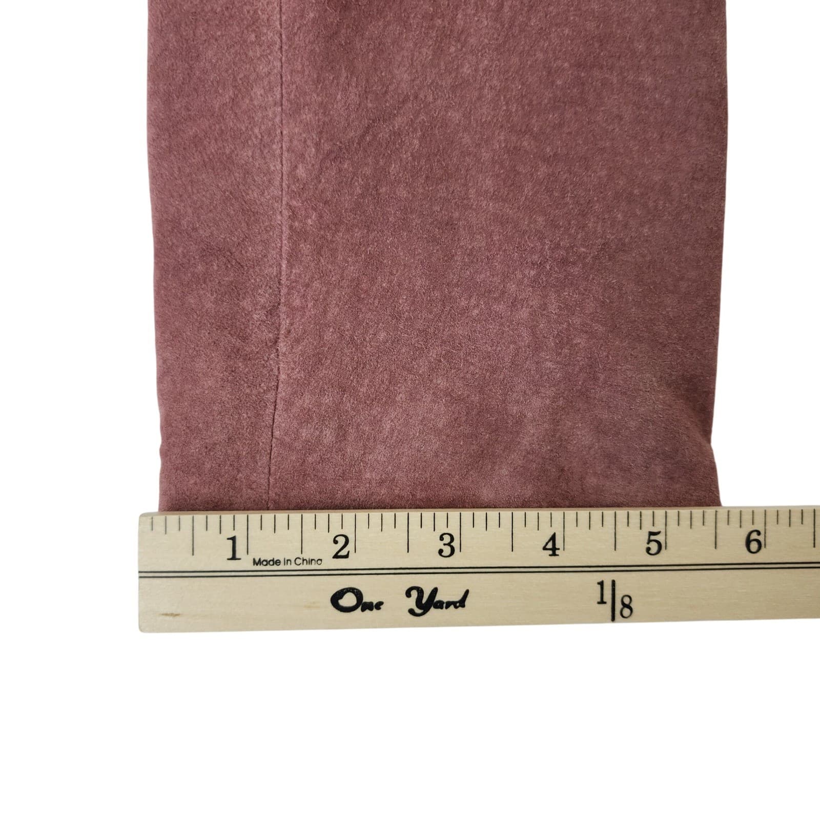Janeville Womens XL Mauve Pink Suede Leather Belted Trench Coat Jacket Mid - Thumbnail 10