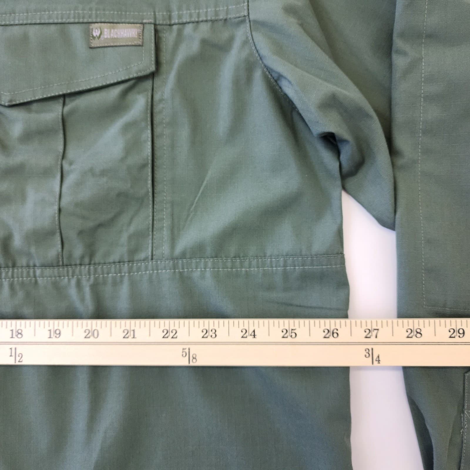 Blackhawk Mens Tactical Shirt XL Green Ripstop Long Sleeve Button Up Utility - Thumbnail 5