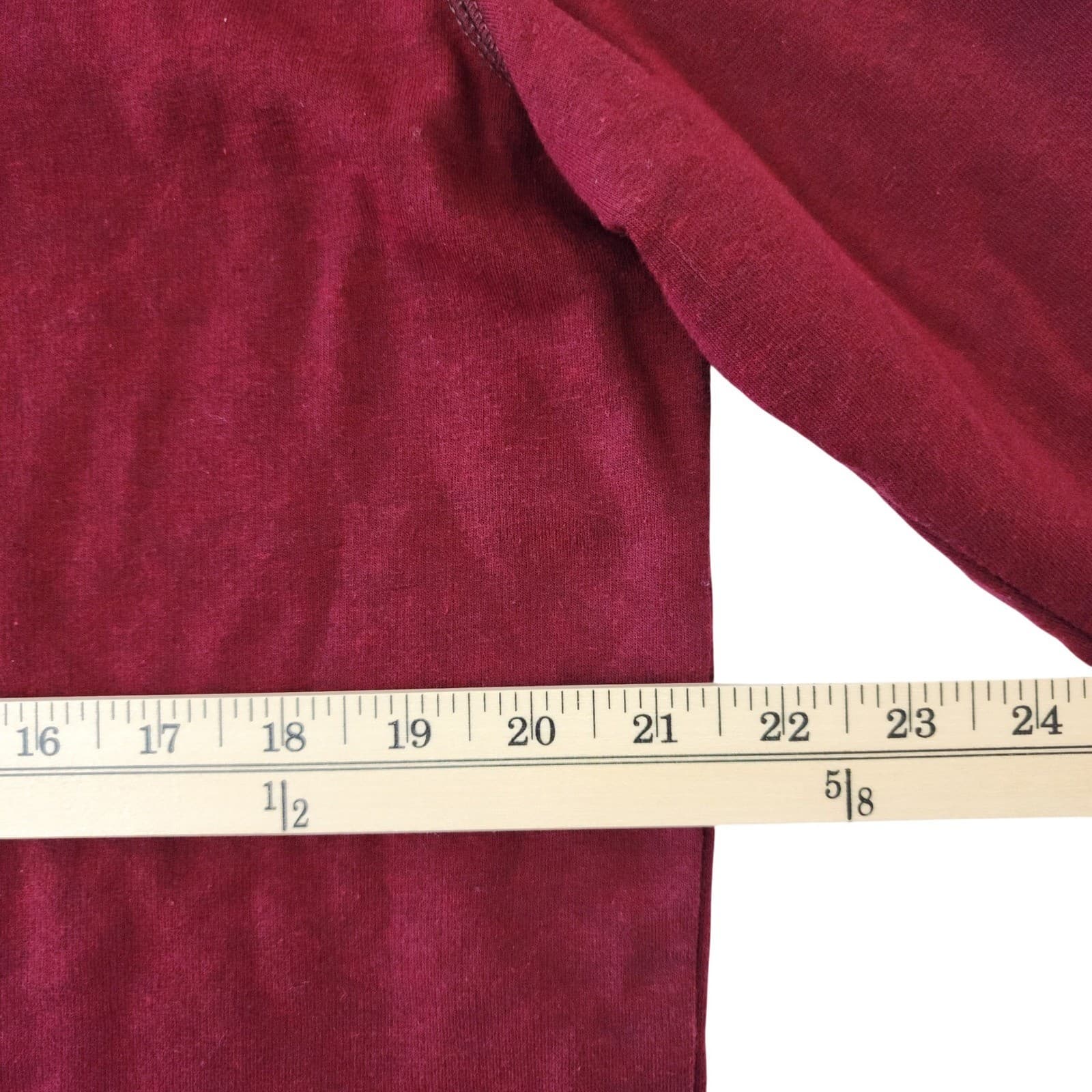 GH Bass Mens Medium Burgundy Quilted Shoulder Quarter Zip Pullover Sweater - Thumbnail 6