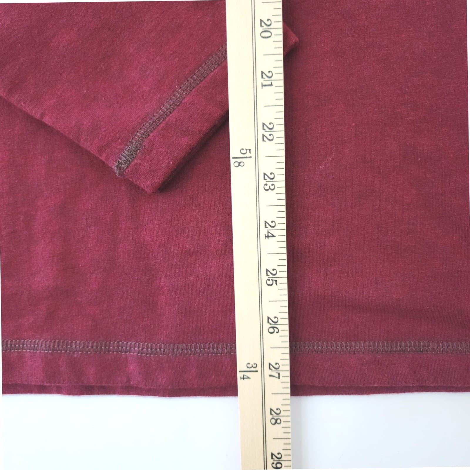GH Bass Mens Medium Burgundy Quilted Shoulder Quarter Zip Pullover Sweater - Thumbnail 9
