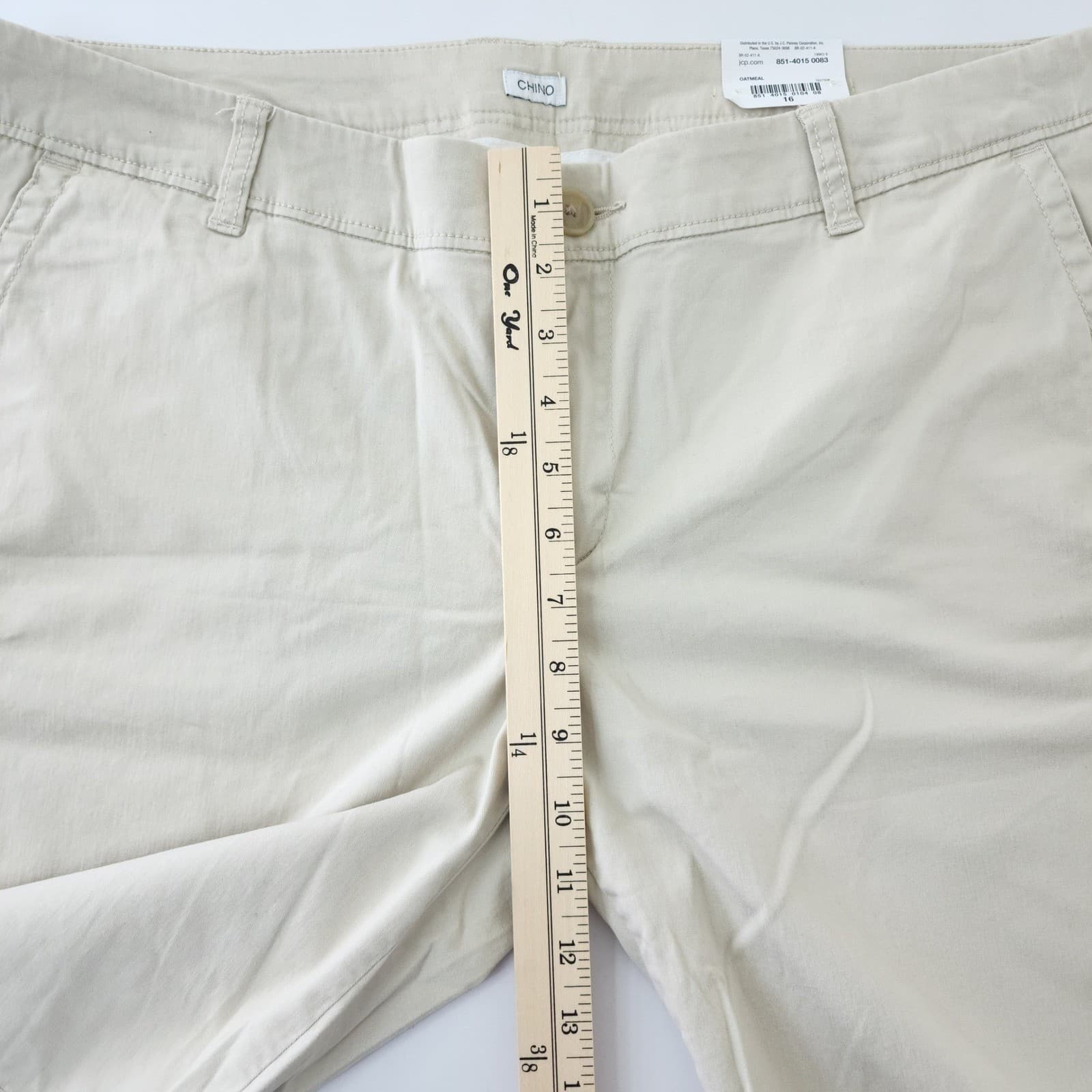 Liz Claiborne Women's Bermuda Beige Designer Size 16 NWT Cotton Stretch - Thumbnail 2