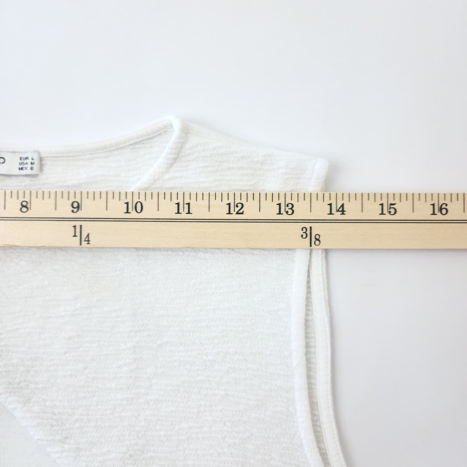 Mango Suit Womens White Textured Sleeveless Geometric Panel Shell Top Size M - Thumbnail 5