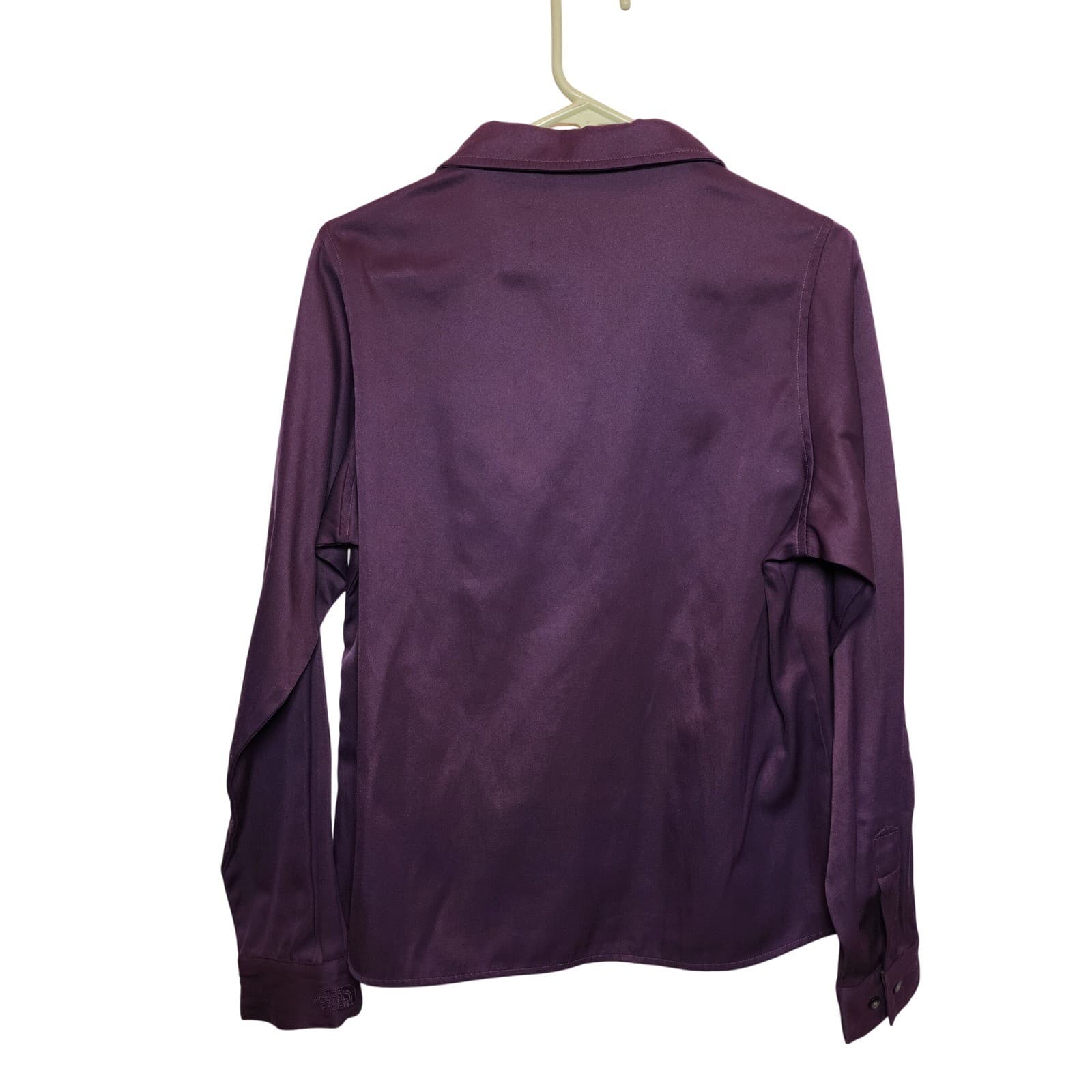 The North Face Womens Long Sleeve Button Down Shirt Plum Purple Notch Lapel L - Thumbnail 2