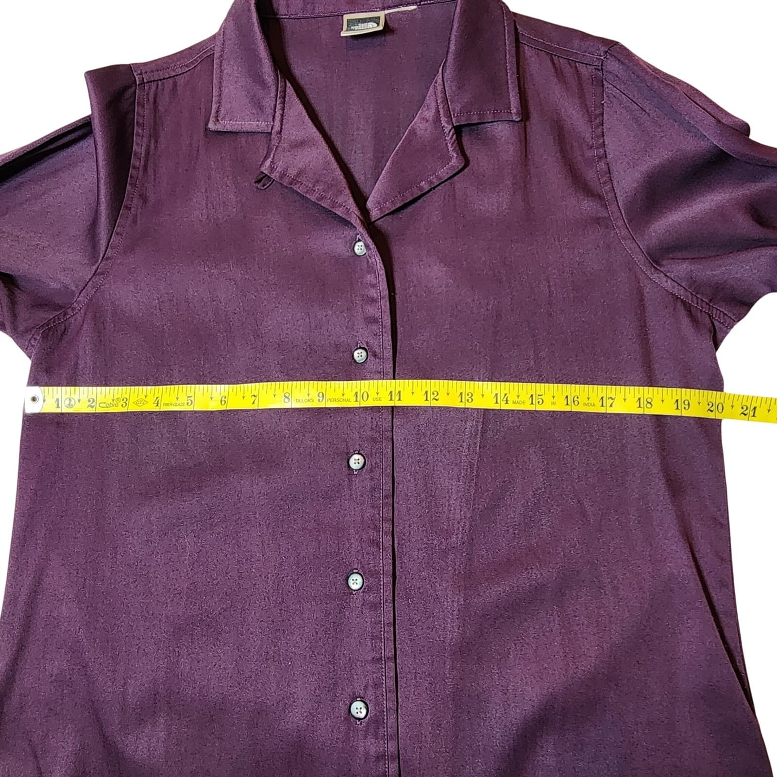 The North Face Womens Long Sleeve Button Down Shirt Plum Purple Notch Lapel L - Thumbnail 5