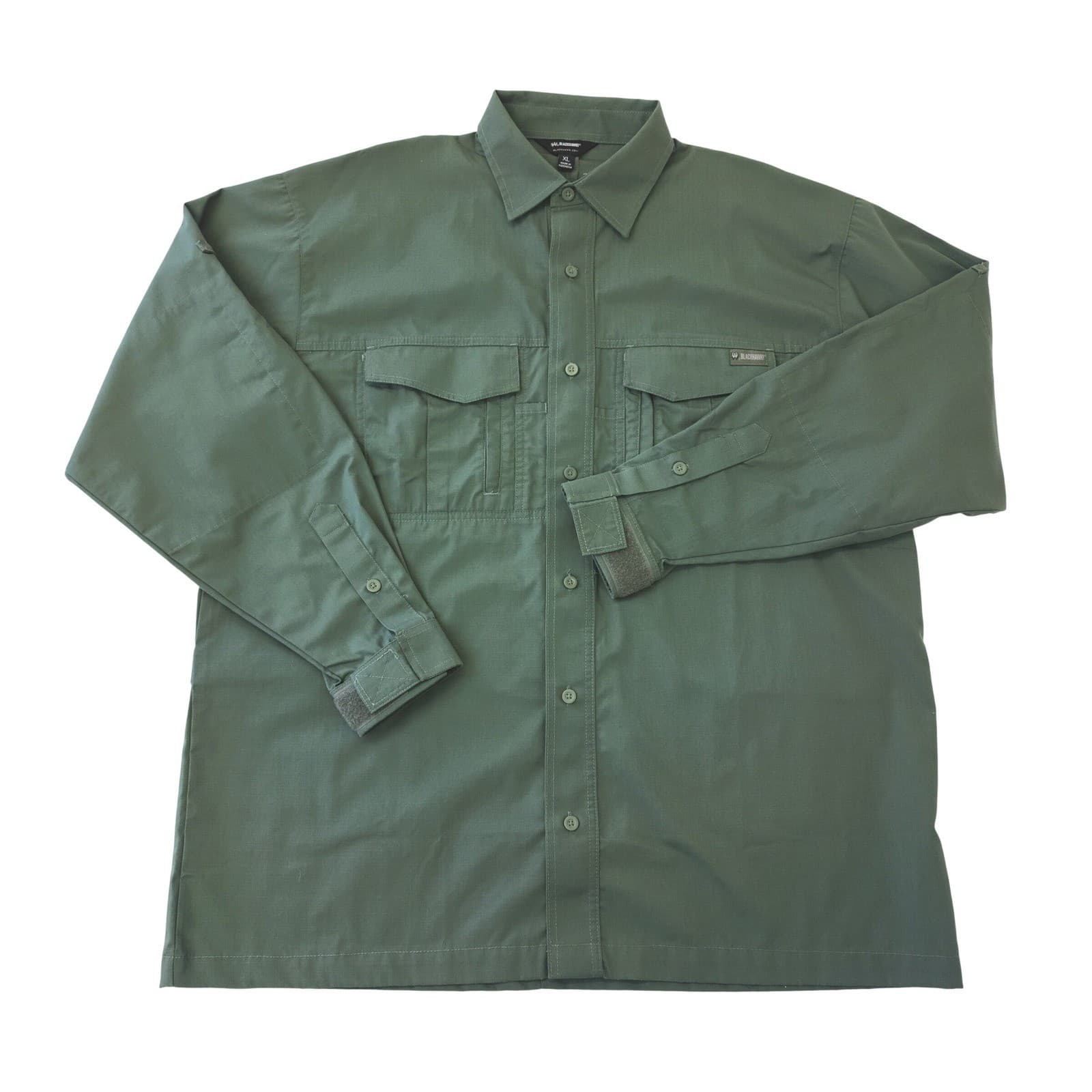 Blackhawk Mens Tactical Shirt XL Green Ripstop Long Sleeve Button Up Utility