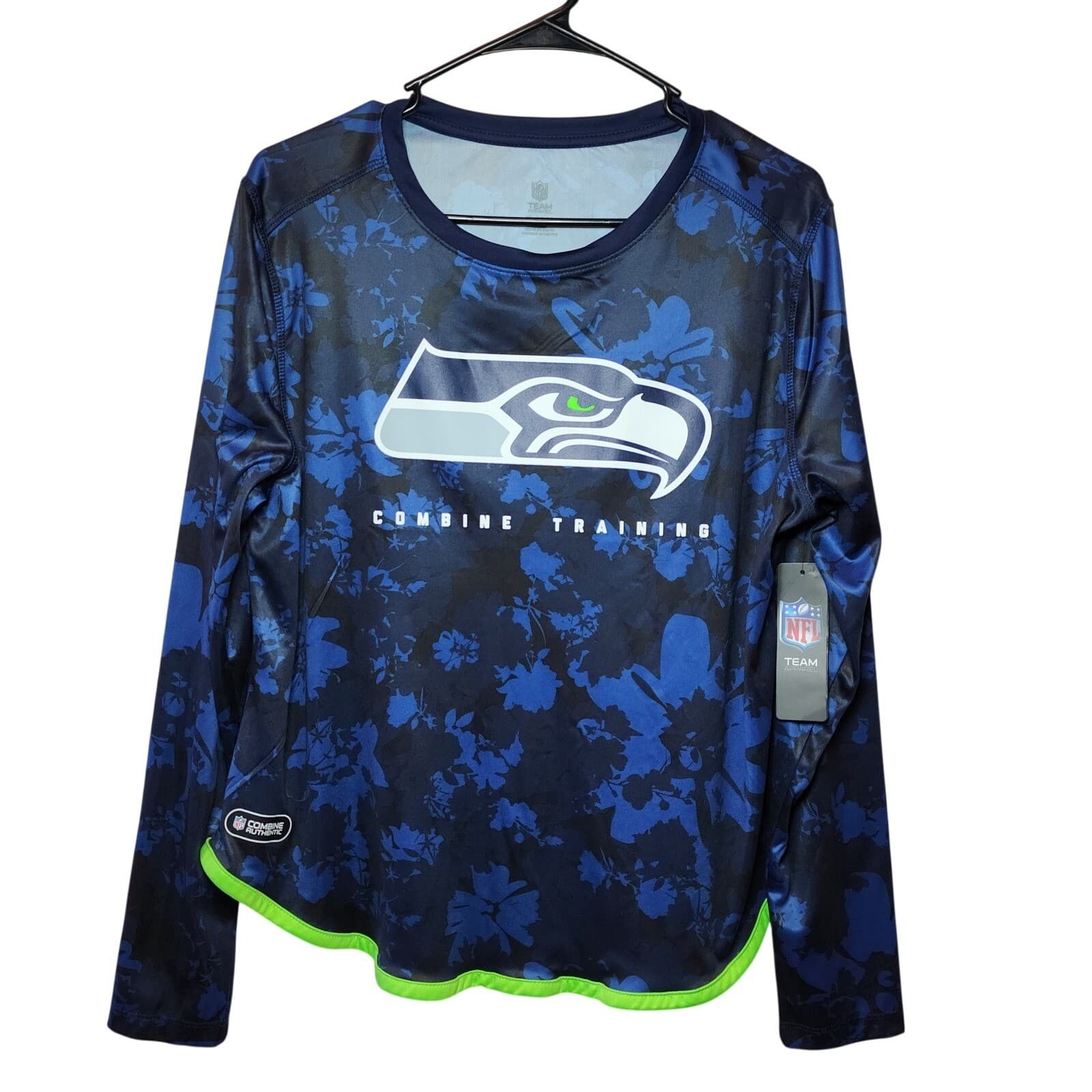 NFL Seattle Seahawks Combine Shirt Women's XL Long Sleeve Blue NWT