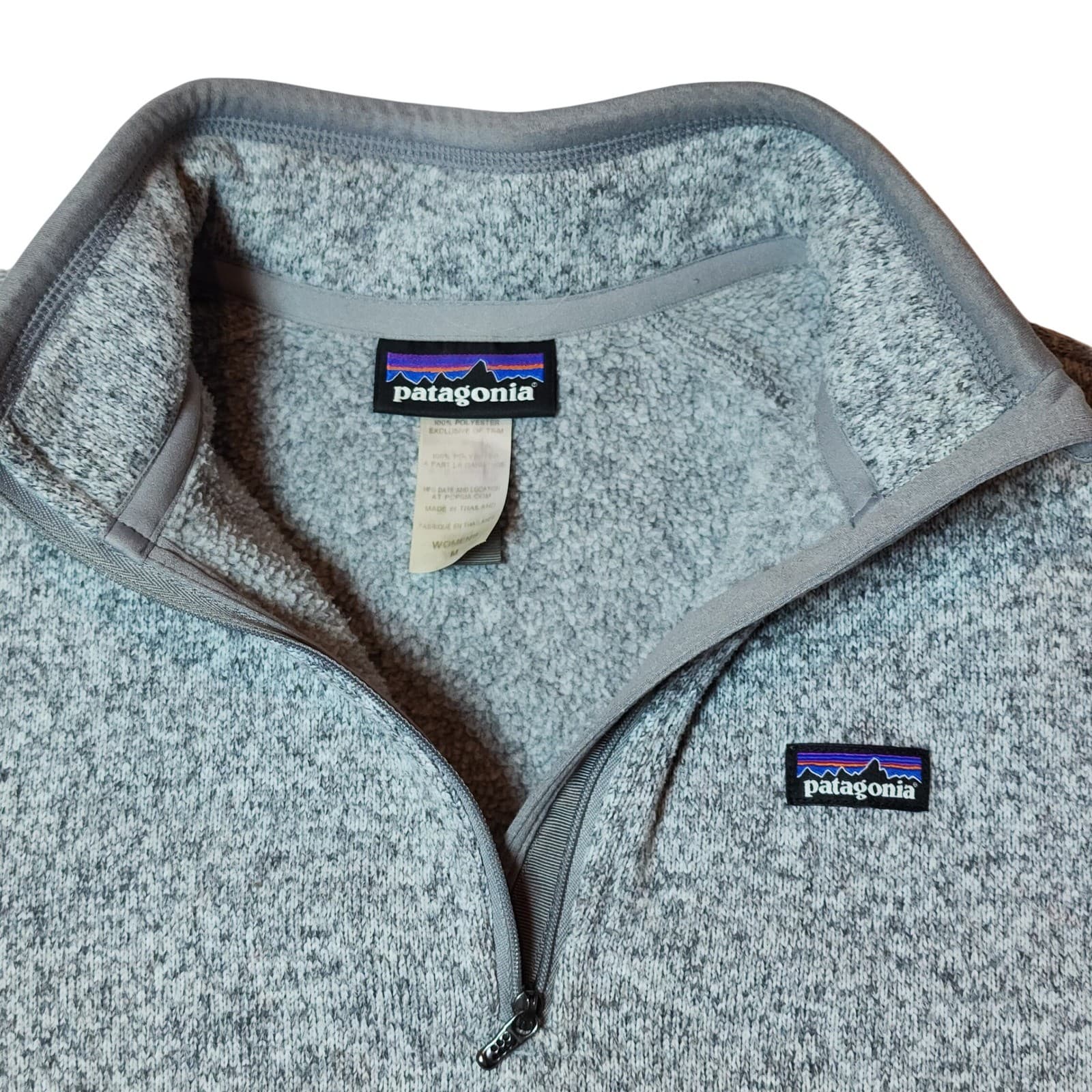 Women's Patagonia Better Sweater 1/4 Zip Fleece Pullover Grey Heather Medium - Thumbnail 3