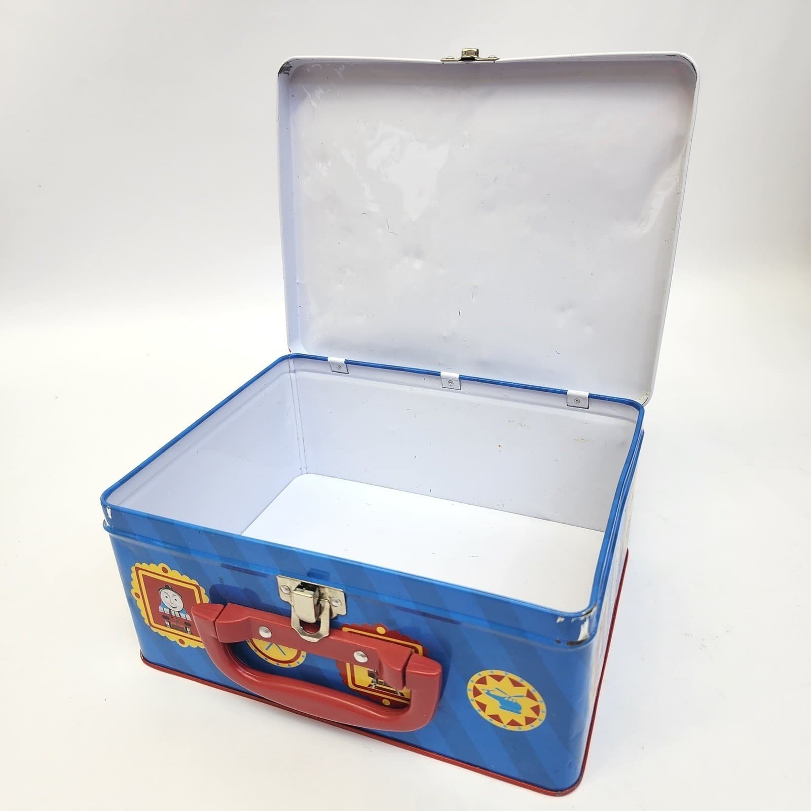 VINTAGE Thomas and Friends Tin Lunch Box Schylling 2002 Metal Toy Storage Case - Thumbnail 6