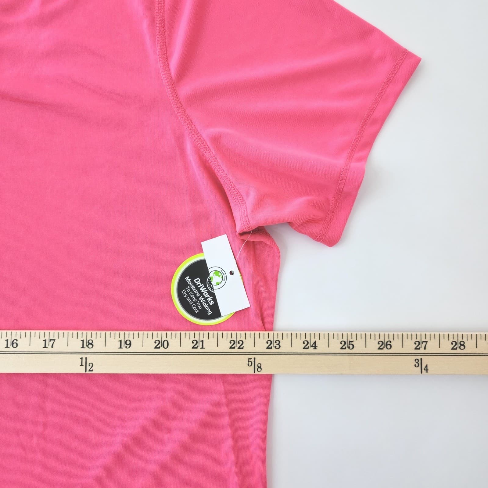 Athletic Works Women's XXL 20 Pink V-Neck Short Sleeve DriWorks Activewear NWT - Thumbnail 6