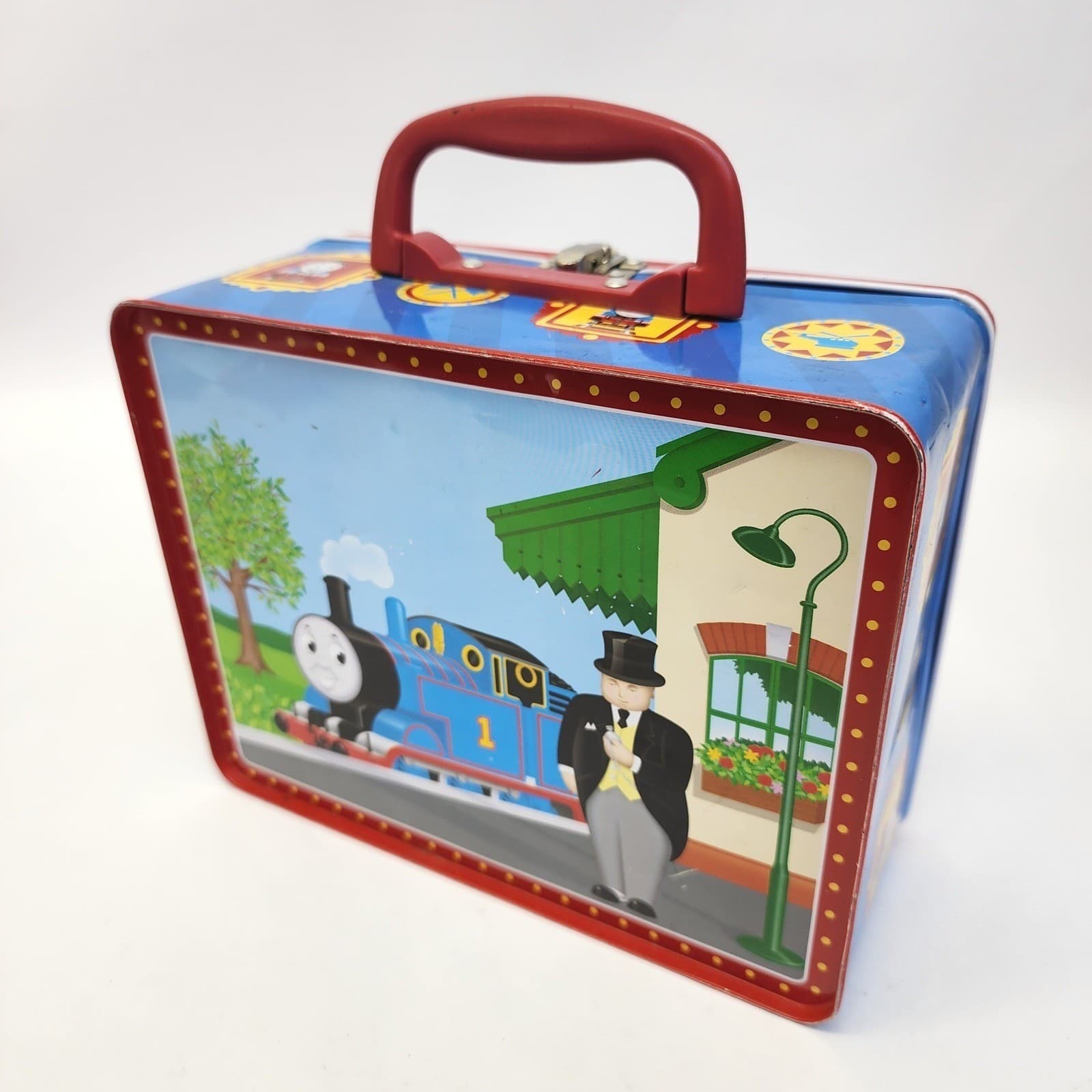 VINTAGE Thomas and Friends Tin Lunch Box Schylling 2002 Metal Toy Storage Case - Thumbnail 3