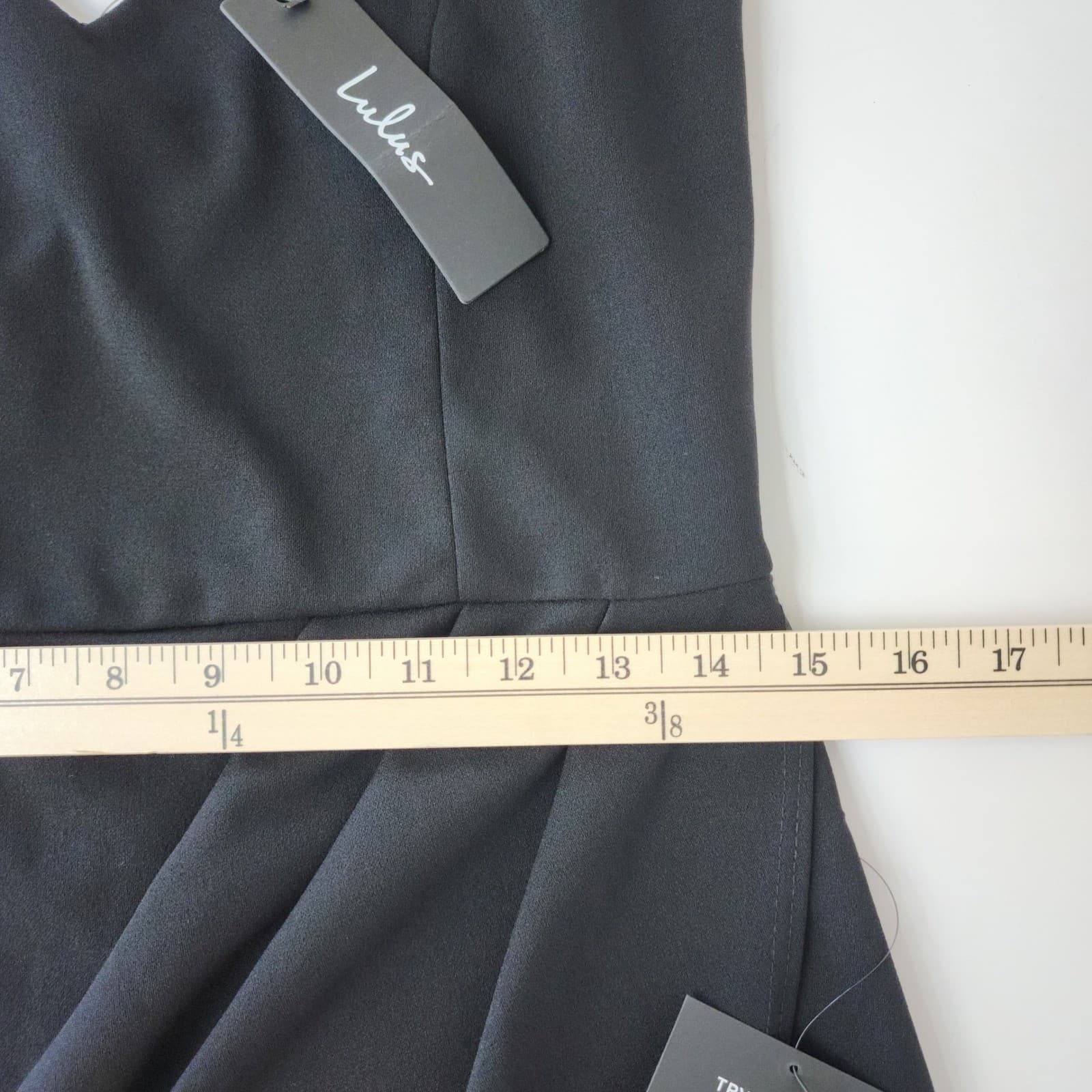 Lulus Reinette Black Wrap Midi Dress Bodycon Cocktail Size L NWT - Thumbnail 6