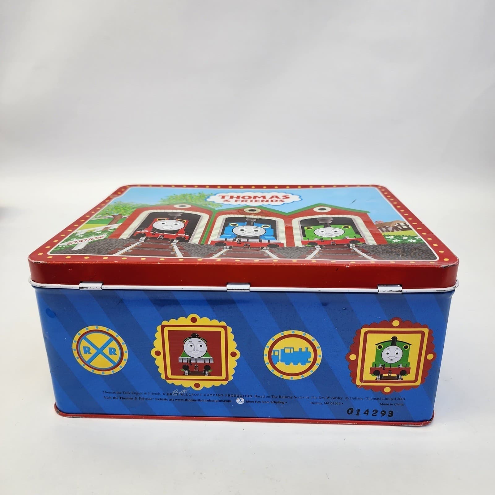 VINTAGE Thomas and Friends Tin Lunch Box Schylling 2002 Metal Toy Storage Case - Thumbnail 5