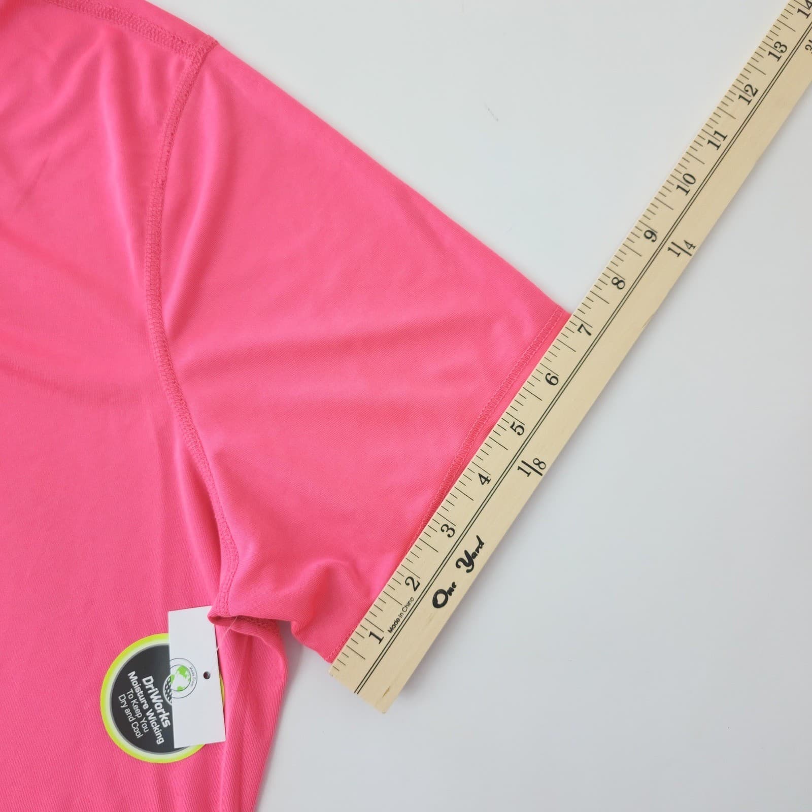Athletic Works Women's XXL 20 Pink V-Neck Short Sleeve DriWorks Activewear NWT - Thumbnail 9