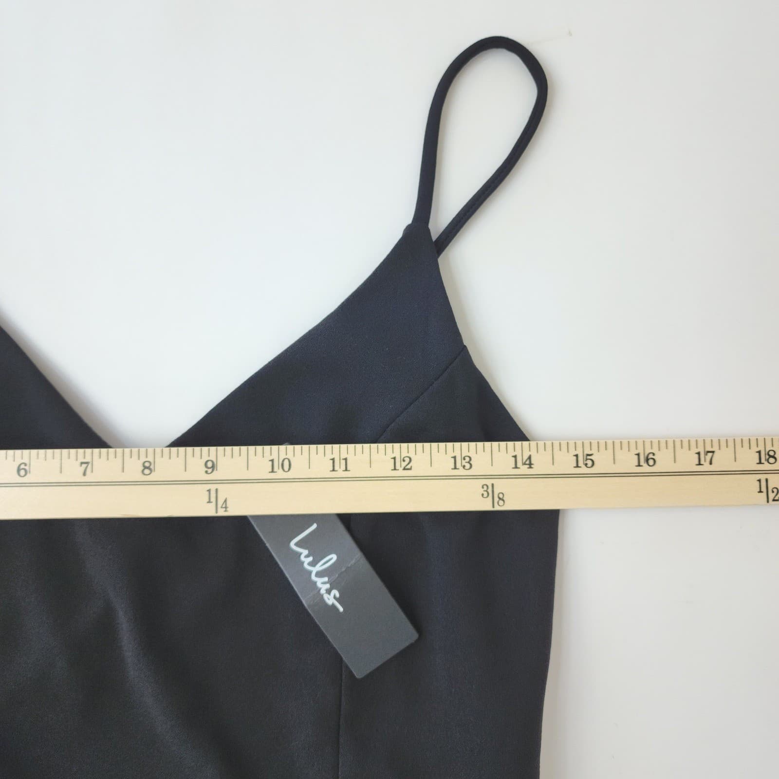 Lulus Reinette Black Wrap Midi Dress Bodycon Cocktail Size L NWT - Thumbnail 4
