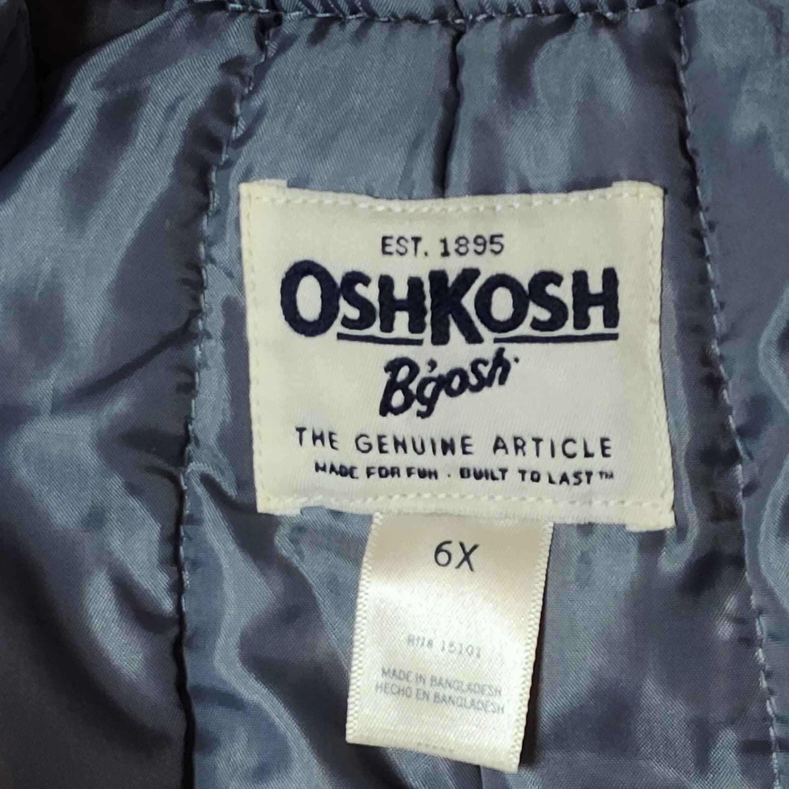 OshKosh Bgosh Girls Gray Fleece Lined Insulated Snow Bib Overalls Size 6X - Thumbnail 3