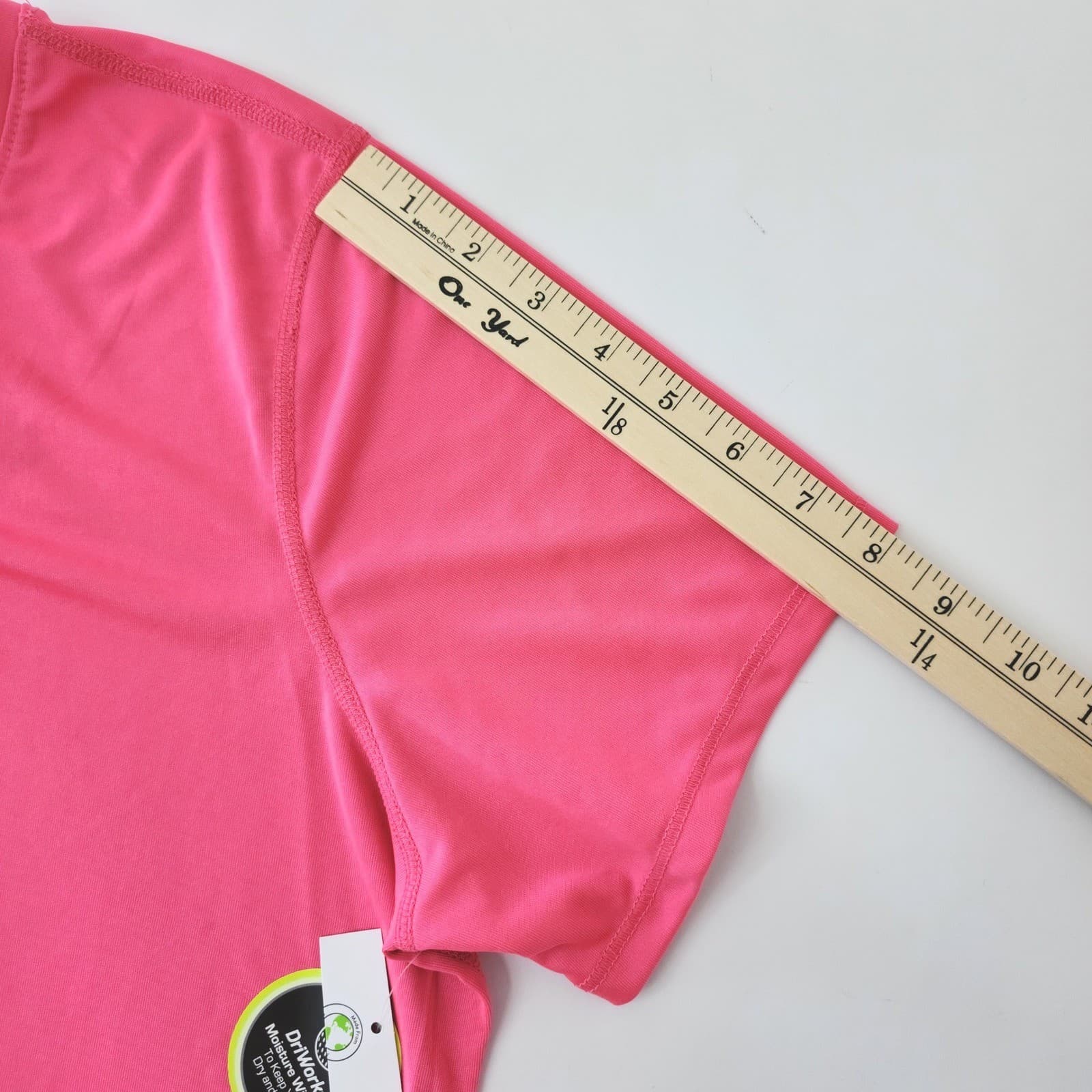 Athletic Works Women's XXL 20 Pink V-Neck Short Sleeve DriWorks Activewear NWT - Thumbnail 8