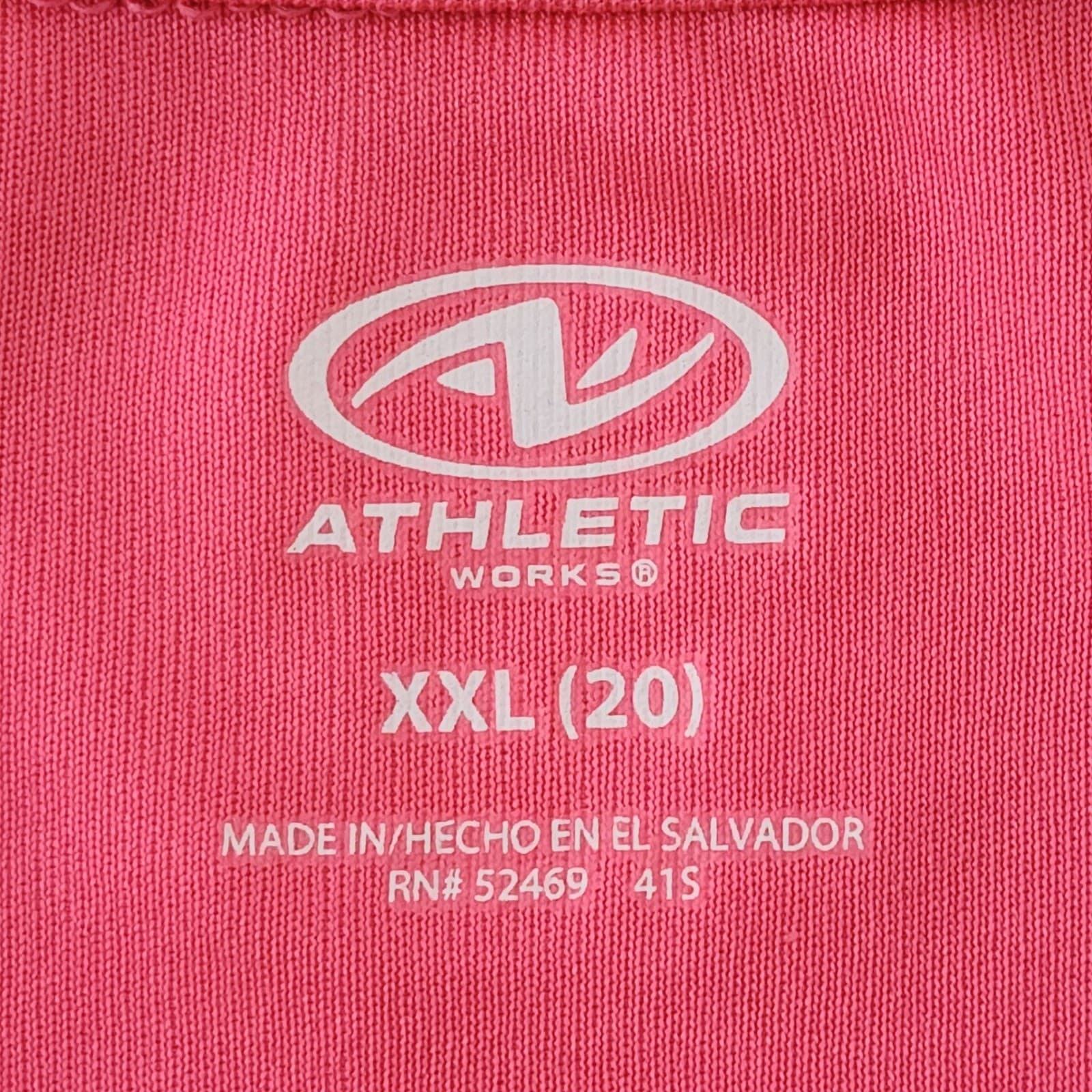 Athletic Works Women's XXL 20 Pink V-Neck Short Sleeve DriWorks Activewear NWT - Thumbnail 3