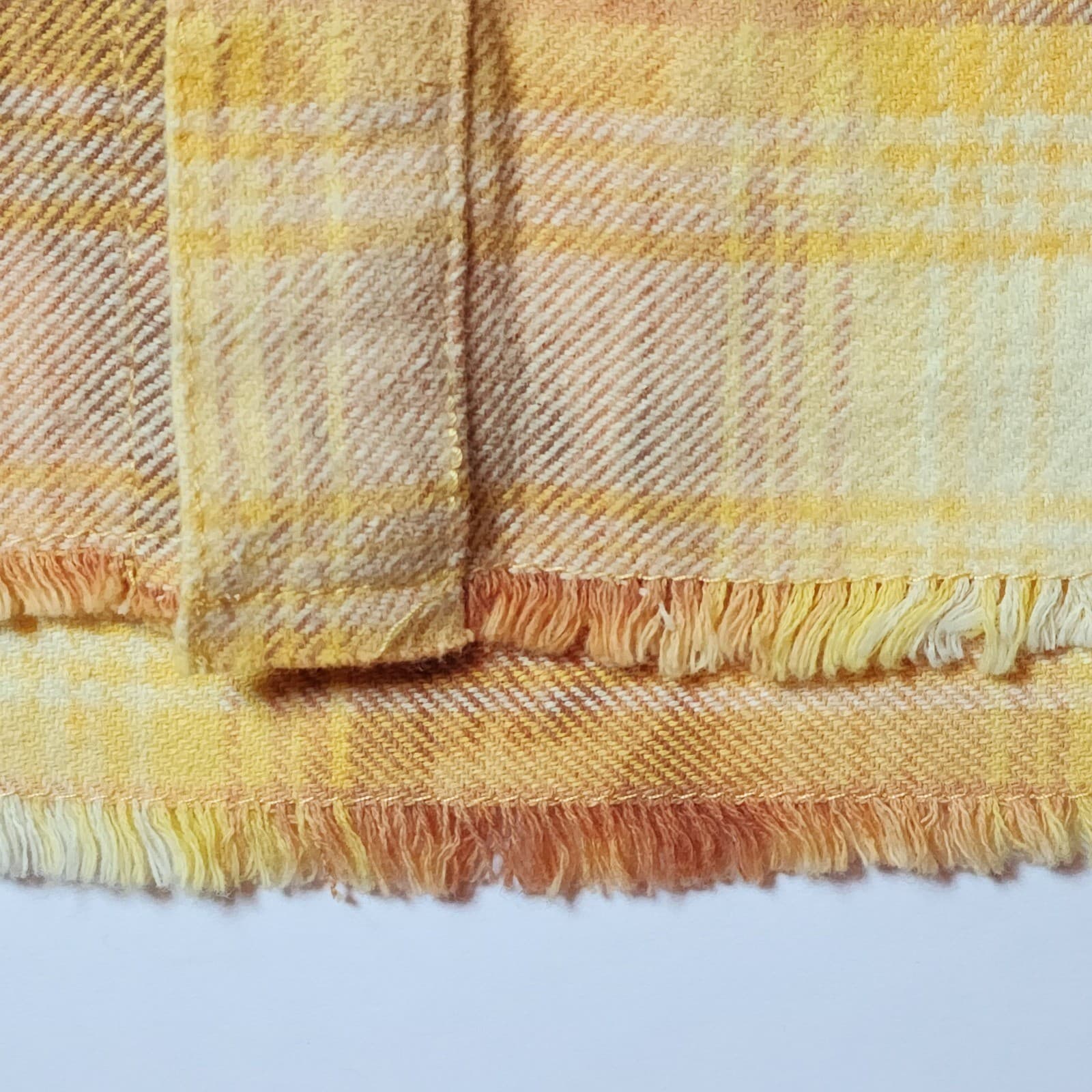 Art Class Yellow Plaid Bleach Wash Long Sleeve Frayed Hem Flannel Shirt M NWT - Thumbnail 8