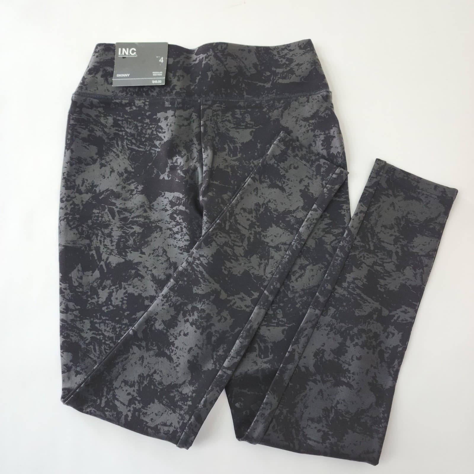 INC International Concepts Women's Abstract High Rise Leggings 4 - Thumbnail 3