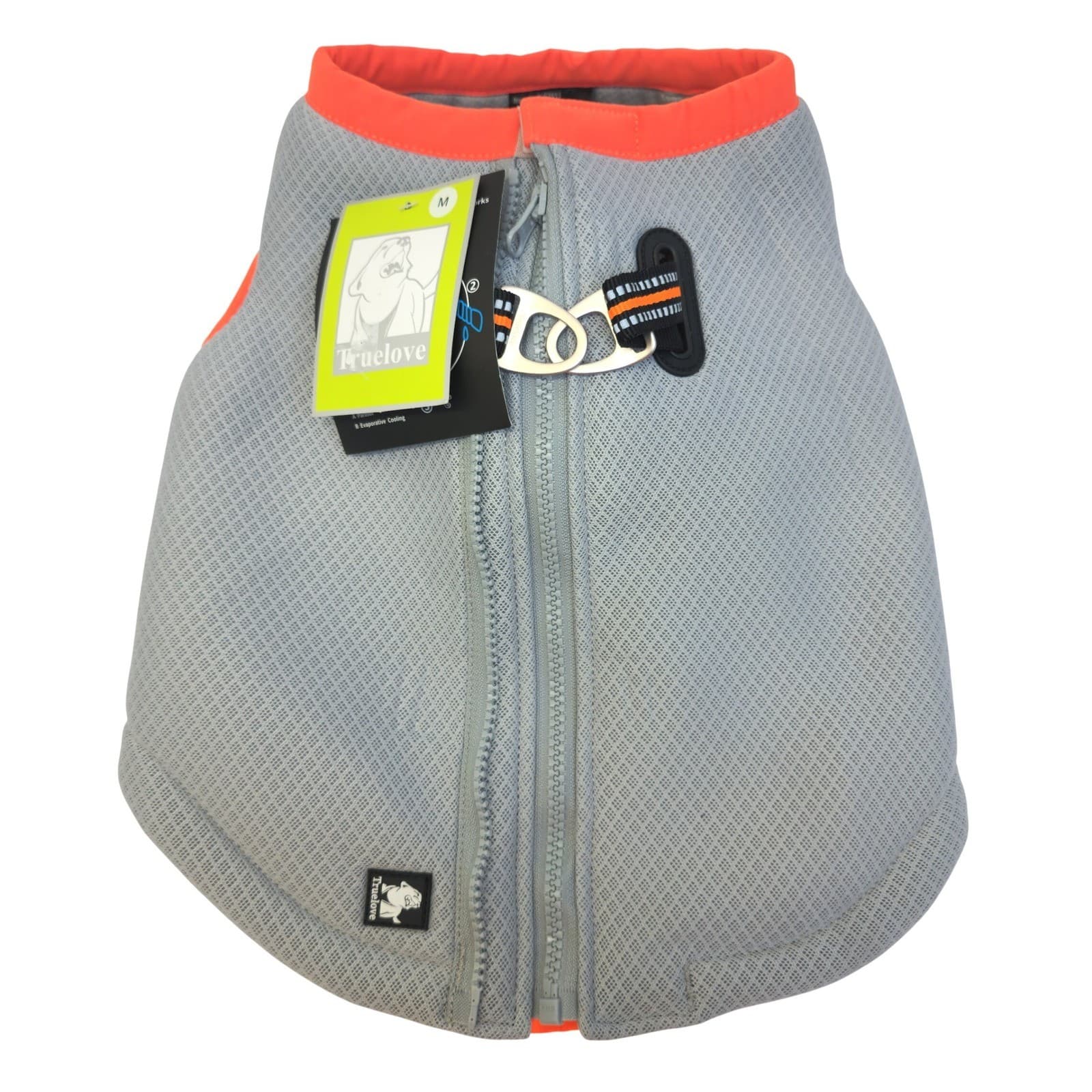 Truelove Dog Cooling Vest Harness Gray Orange Evaporative Mesh Size M NWT