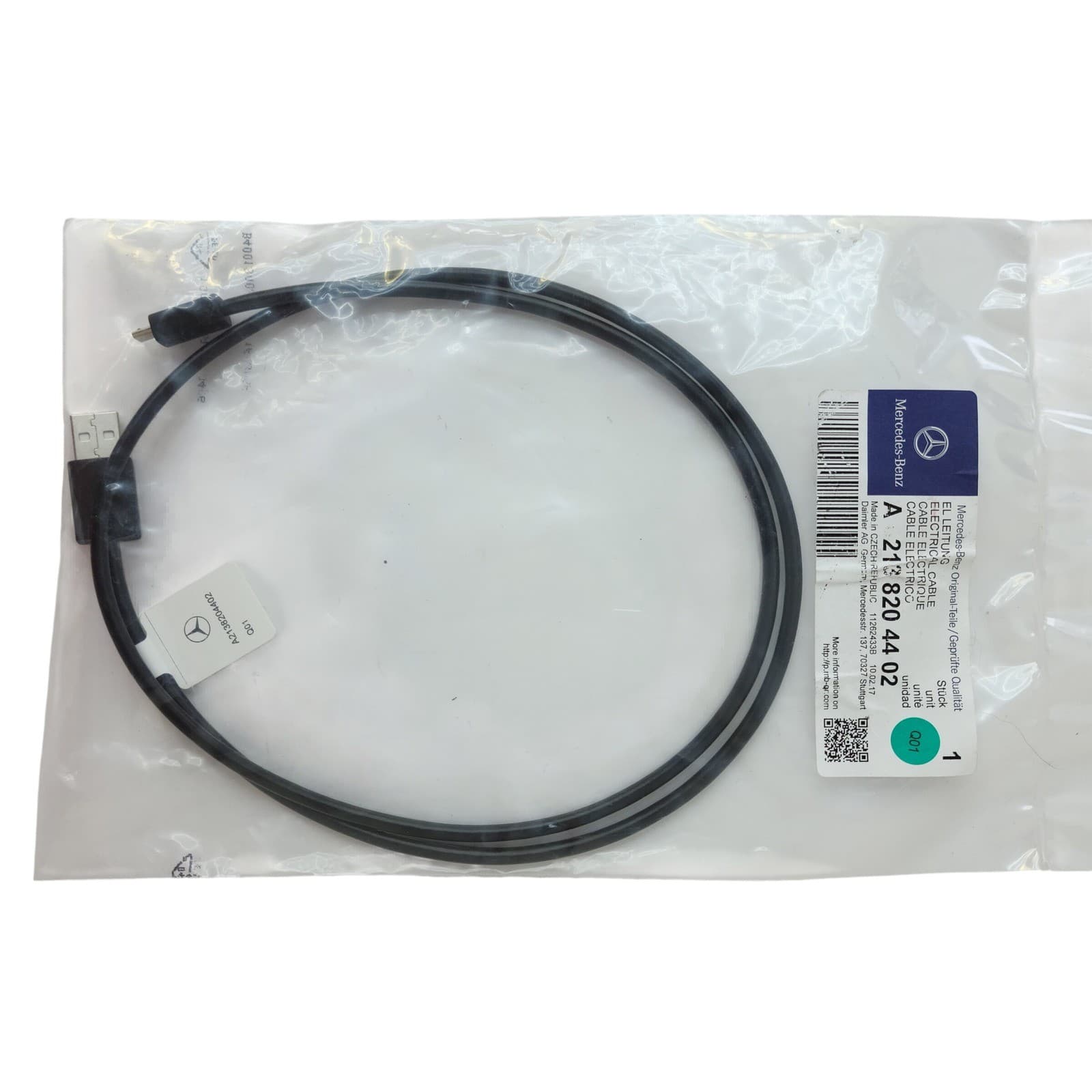 Mercedes-Benz USB to Micro-USB Media Interface Cable A2138204402 Black OEM NEW